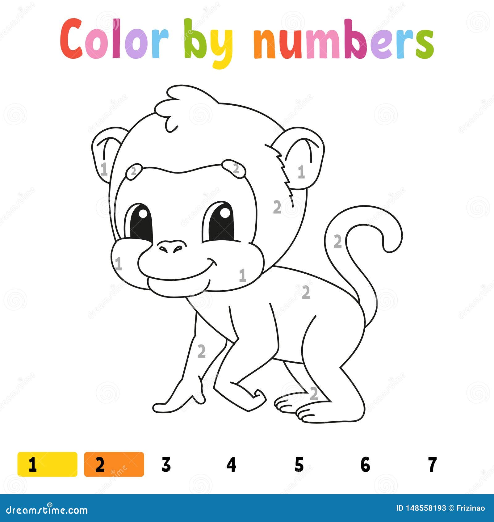 Download Color By Numbers Coloring Book For Kids Cheerful Character Vector Illustration Cute Cartoon Style Hand Drawn Fantasy Page Stock Vector Illustration Of Mathematic Babies 148558193