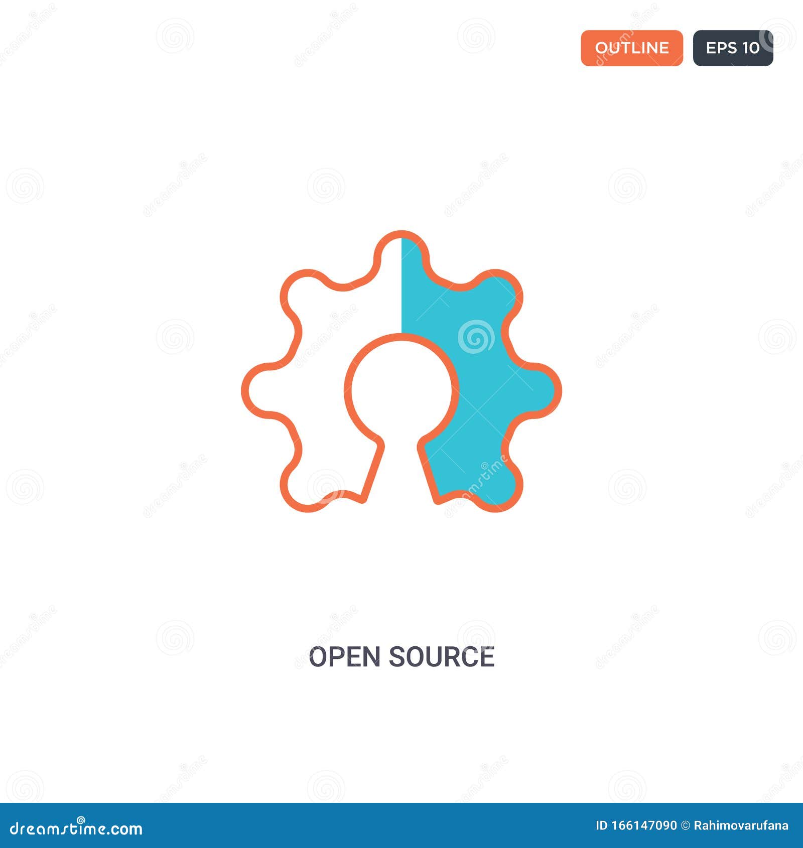 Download 2 Color Open Source Concept Line Vector Icon. Isolated Two Colored Open Source Outline Icon With ...
