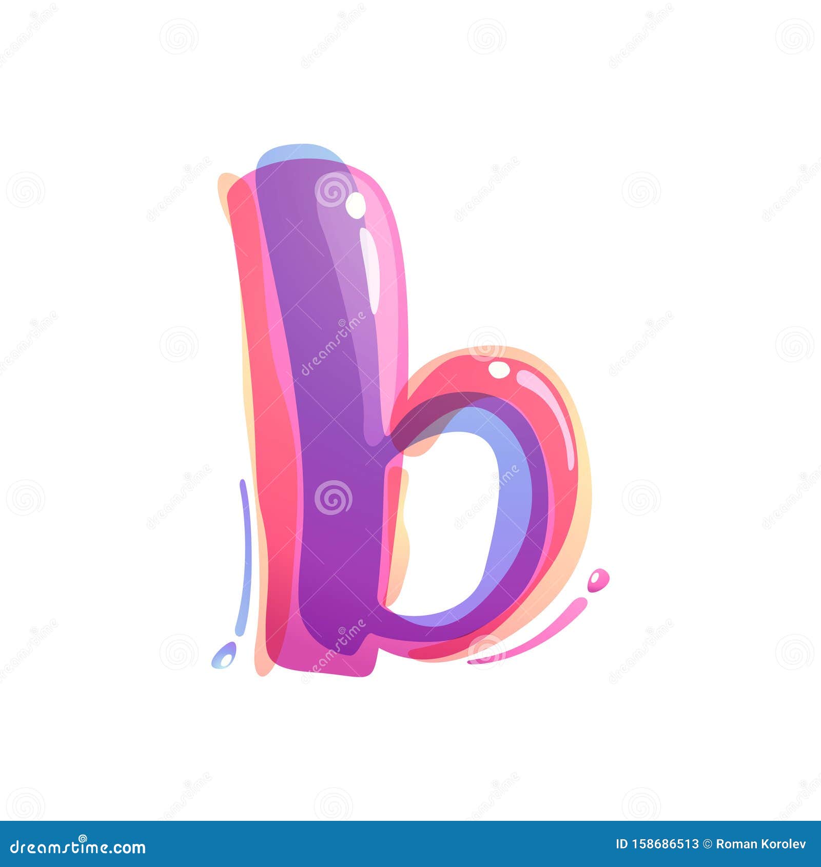 B Letter Logo Formed by Watercolor Splashes Stock Illustration ...