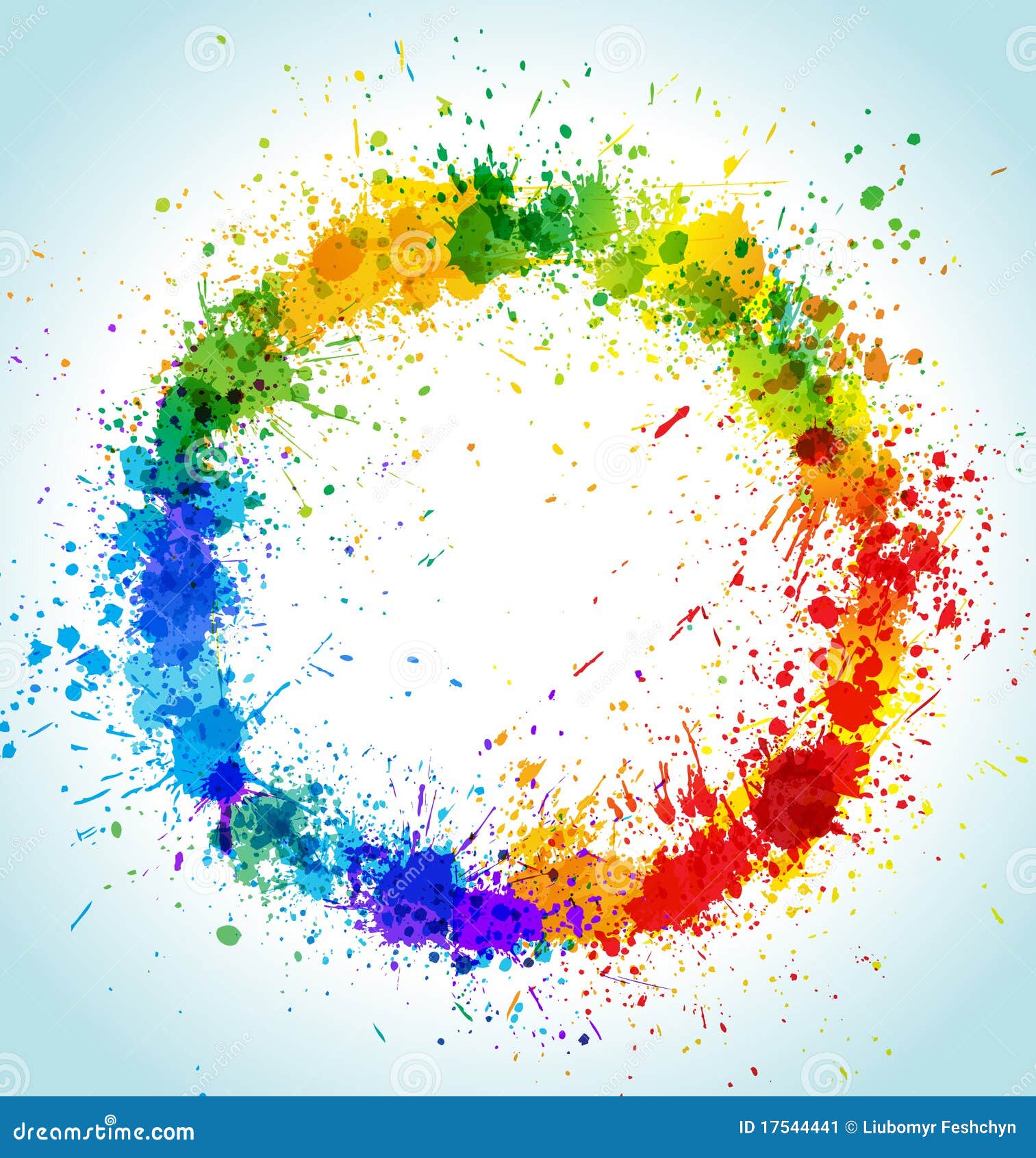 Color Paint Splashes Round Background Stock Vector - Illustration of  multicoloured, drops: 17544441