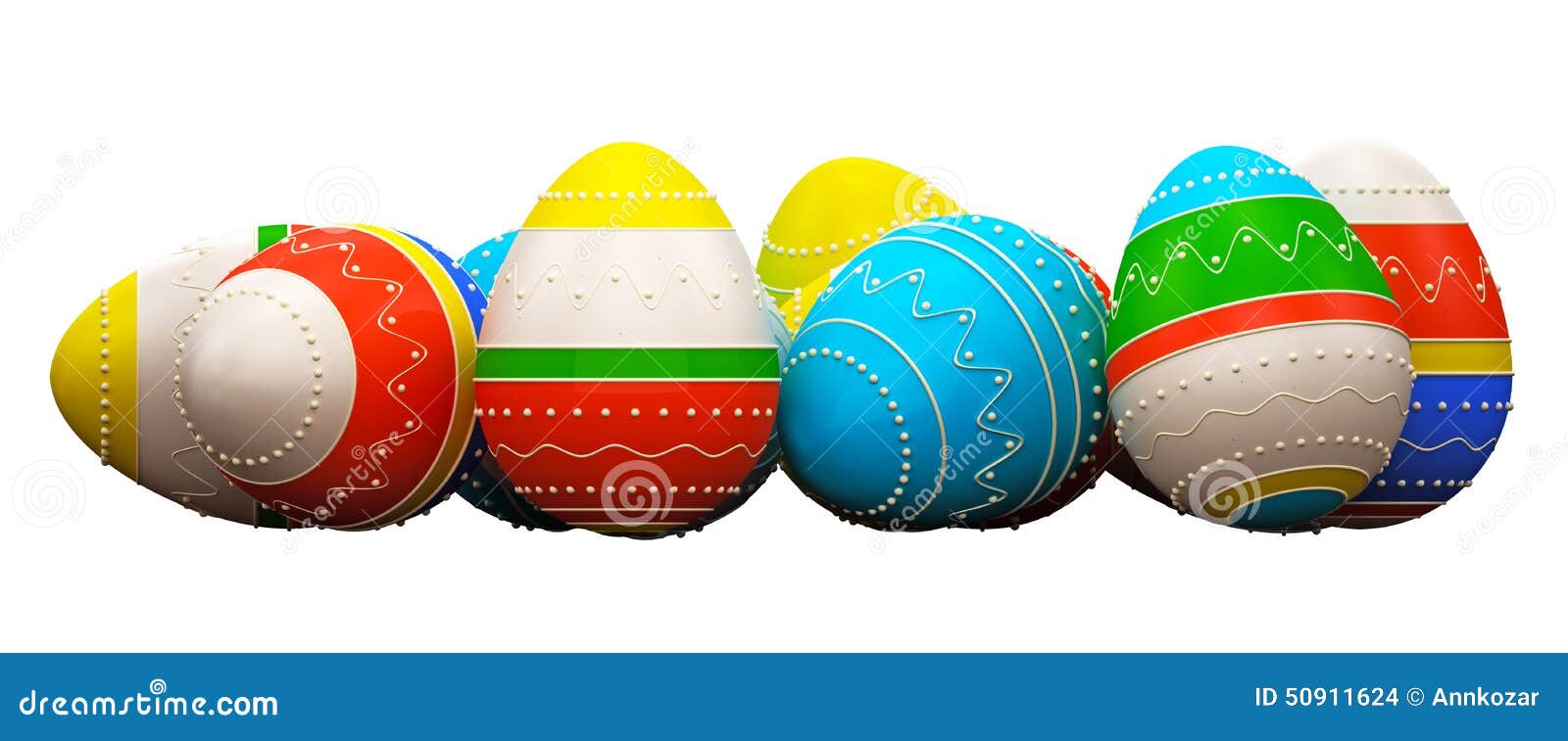 Color Painted in Neon Colors Modern Easter Eggs Stock Illustration