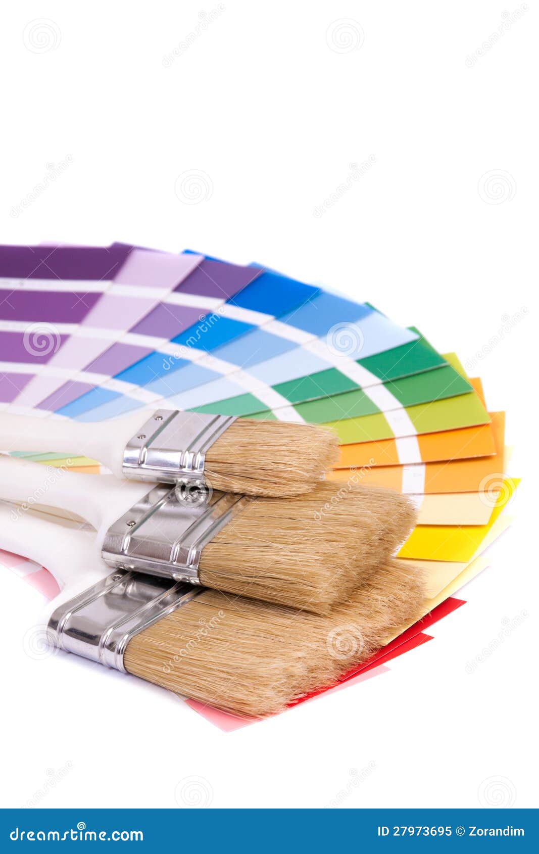 Color palette and a brush stock image. Image of improvement 27973695