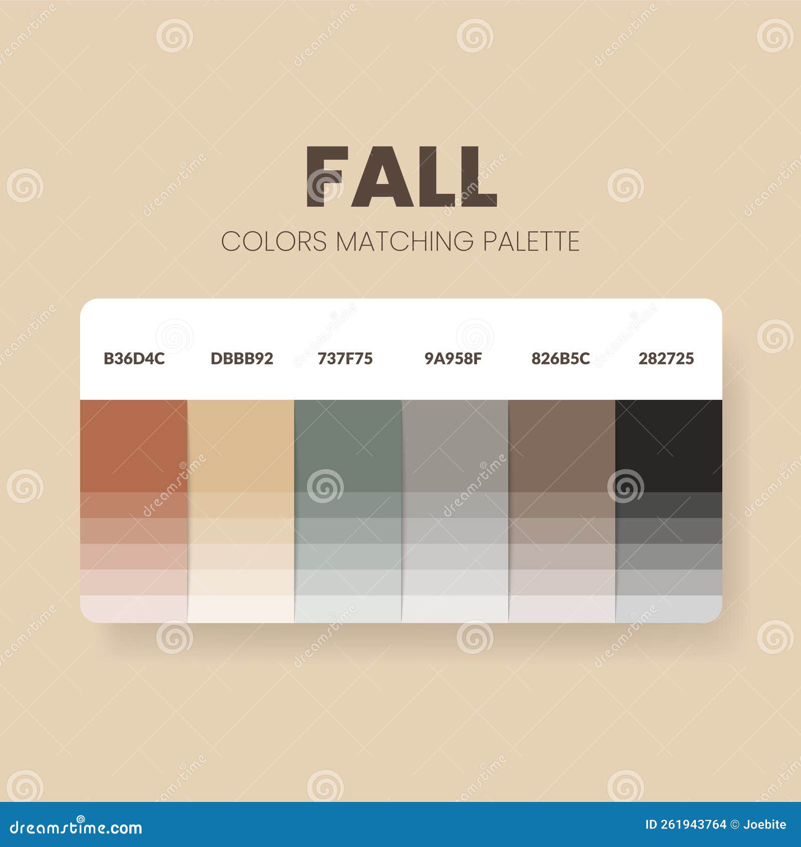 Color Palette in a Fall Colour Theme Collections. Color Scheme or Chart Color Theme