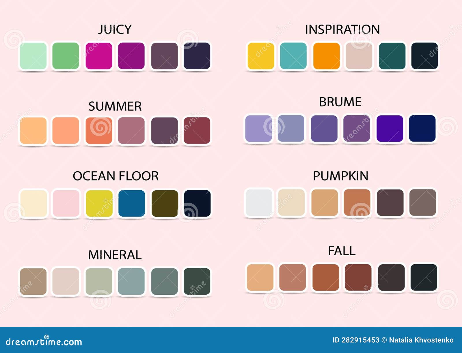 Eight Sets of Bright Colors Stock Vector Illustration of green, color