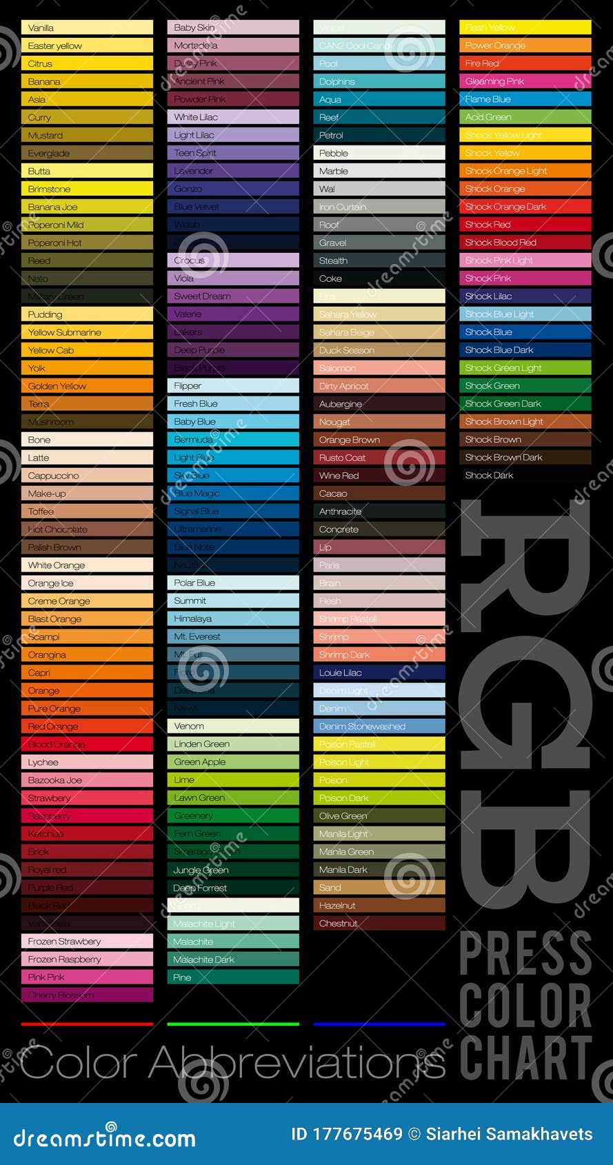 Color palette guide for print book Royalty Free Vector Image
