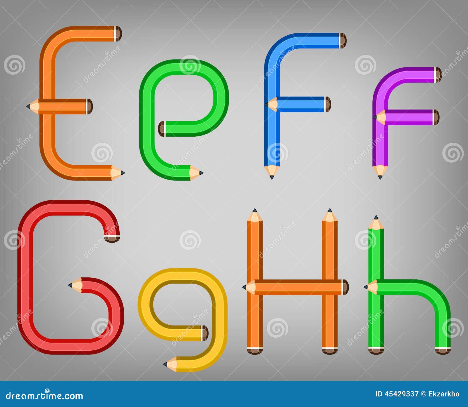 Color Pencil Alphabet Style Stock Vector Illustration of creative