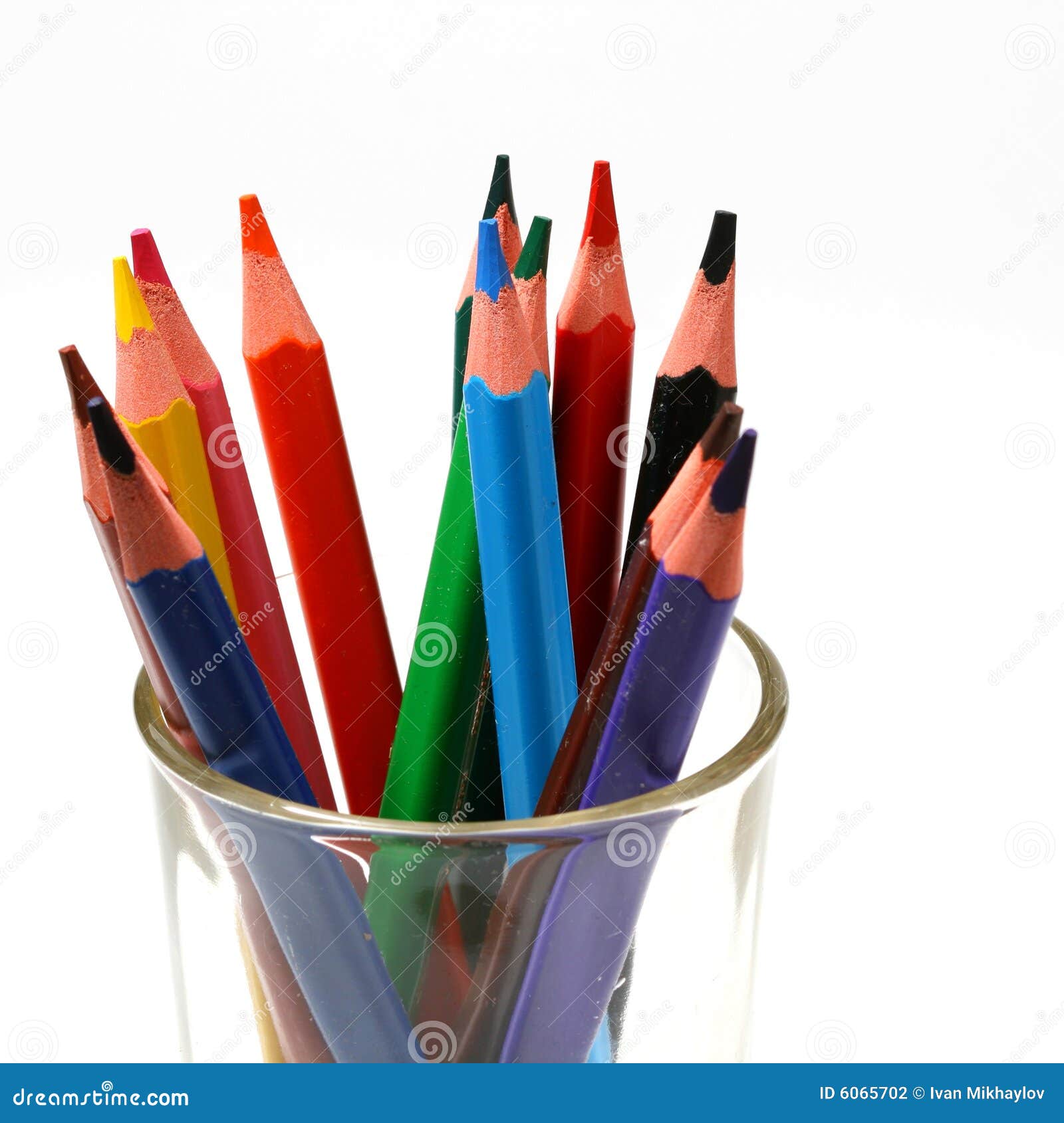 Color pencil in glass stock photo. Image of macro, office 6065702