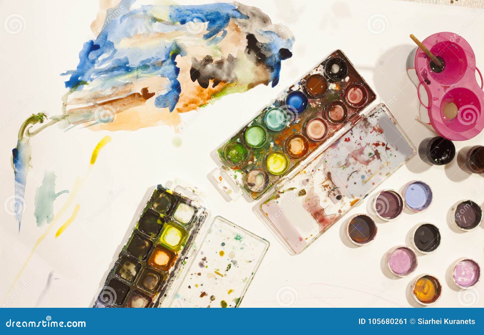 Color Pencil, Paint, Handmade at Work Stock Image Image of abstract