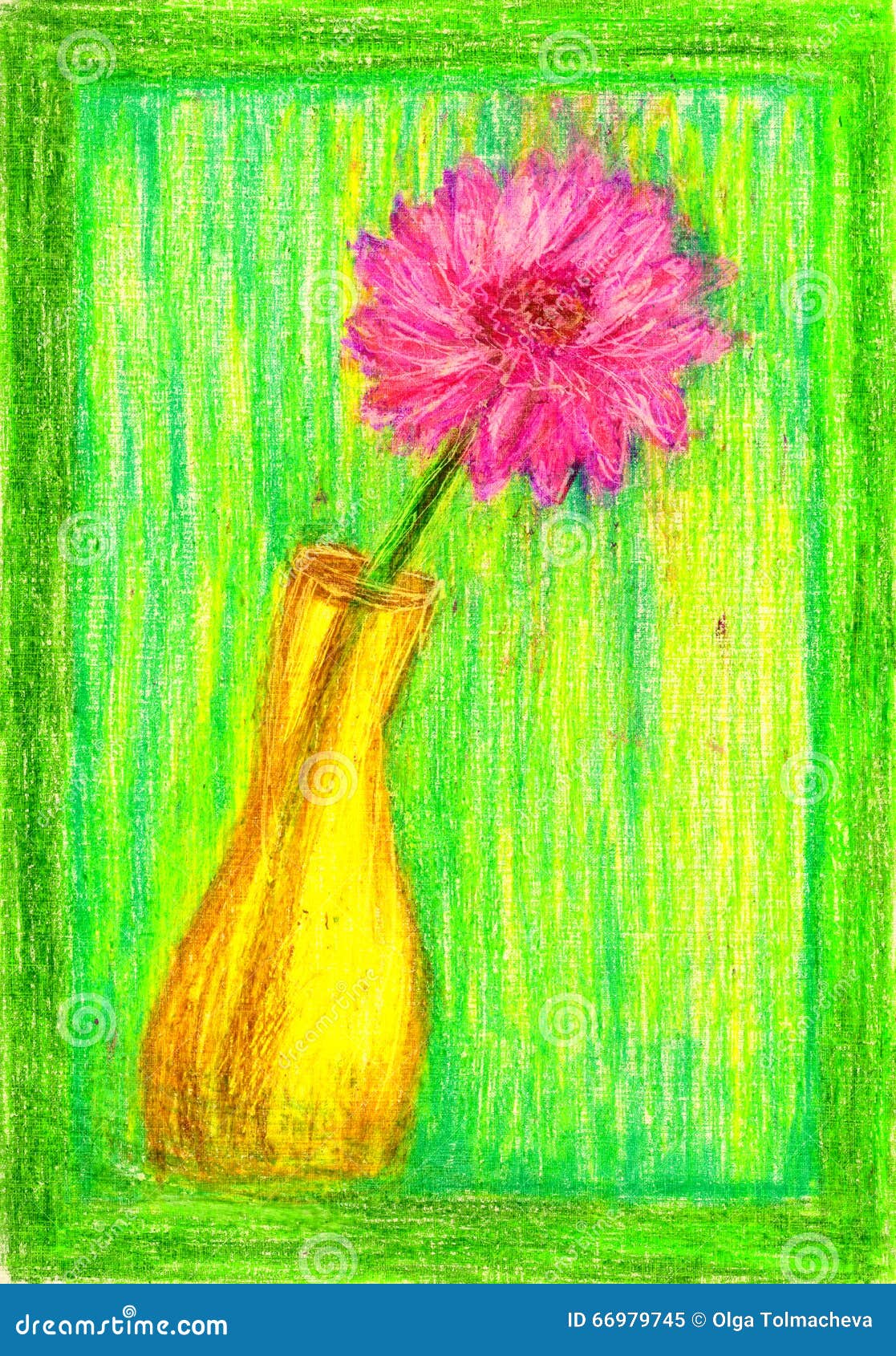 Color Pencil Vase with Flower Stock Illustration - Illustration of ...