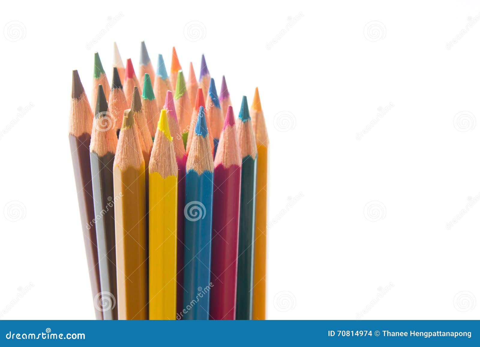 Color Pencil On White Background Stock Photo Image of blue, group