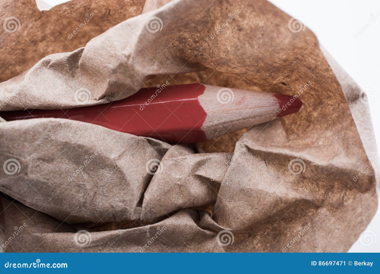 Color Pencil Wrapped in Paper Stock Image Image of tool, design 86697471