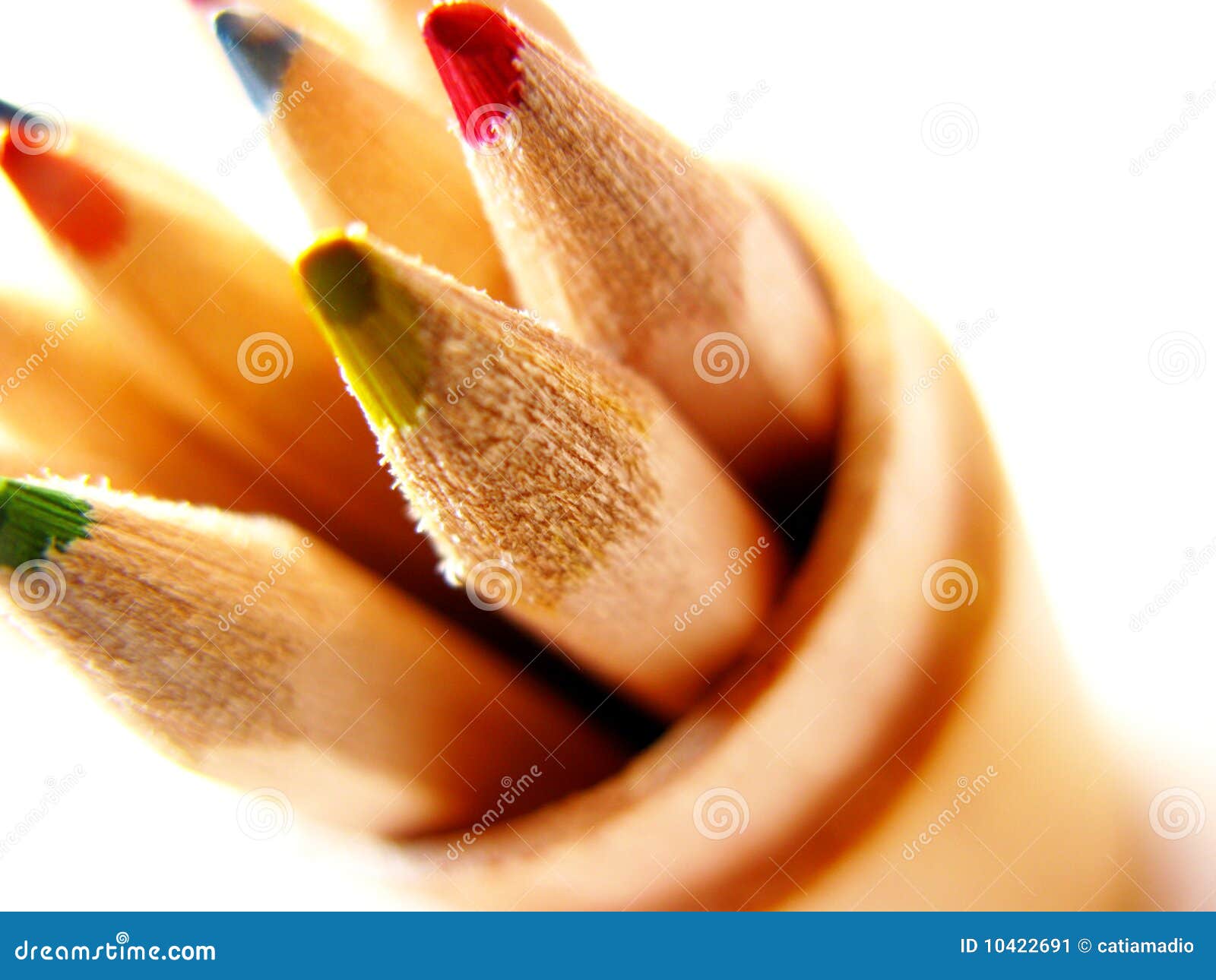 Color Pencils On Wood Texture Stock Photography