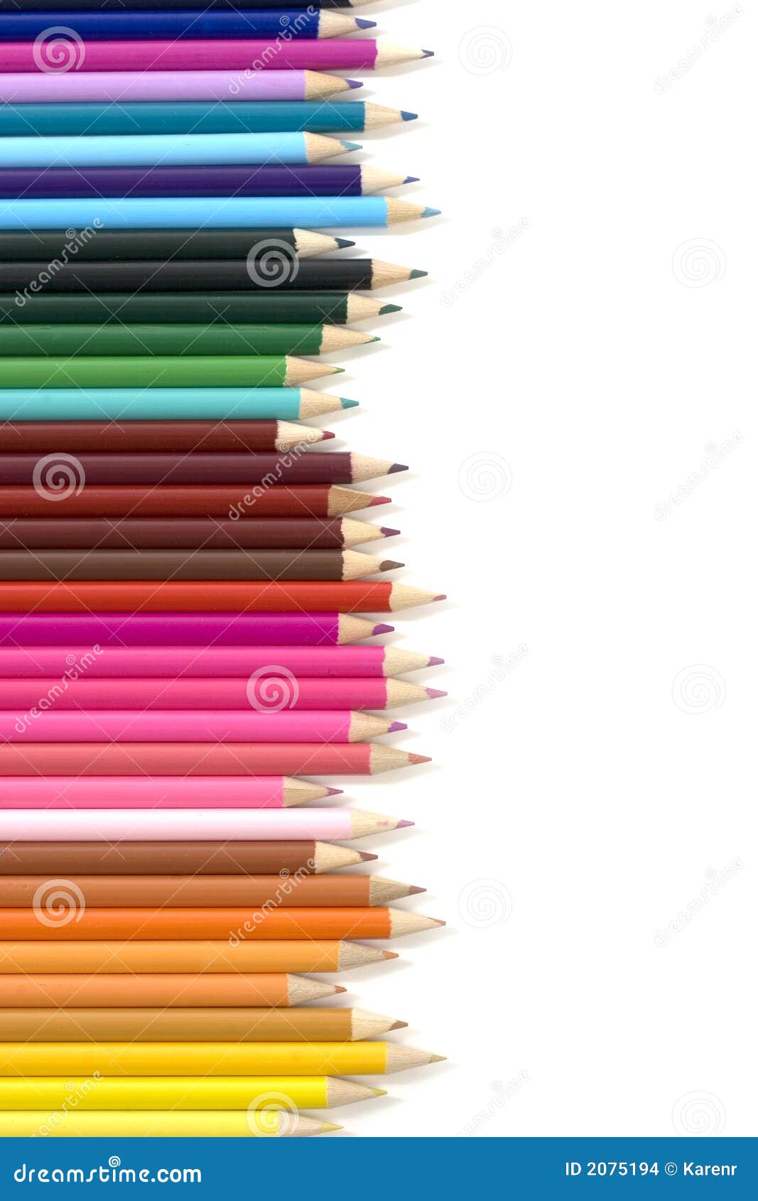 Color Pencils On Wood Texture Stock Photography