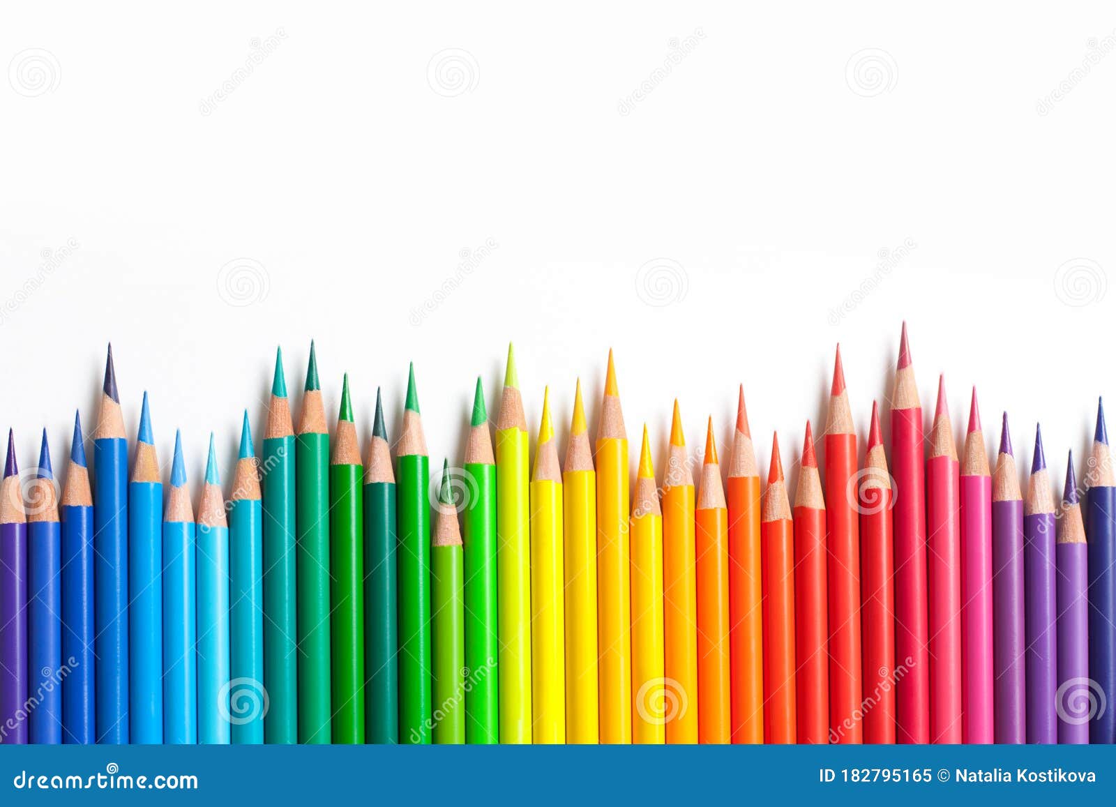 Color Pencils Isolated on White  Up. Stock Image - Image of  education, object: 182795165