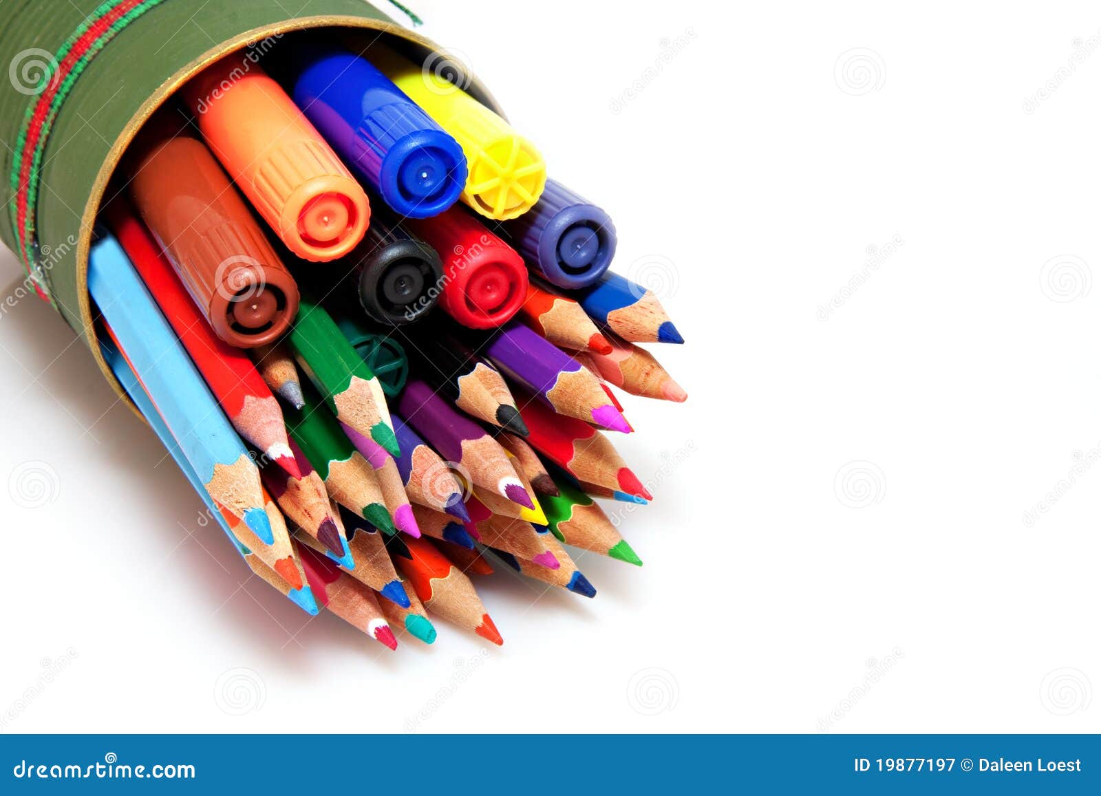 Color pencils and pens stock image. Image of bright, diverse 19877197