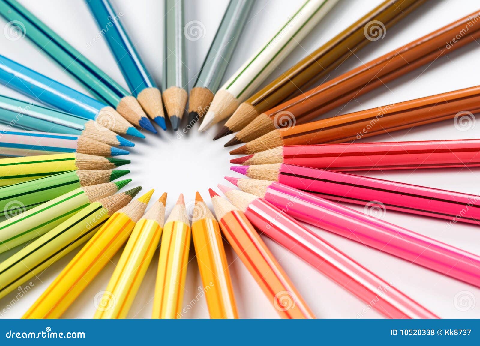 Color pencils wheel stock photo. Image of drawing, pencil 10520338