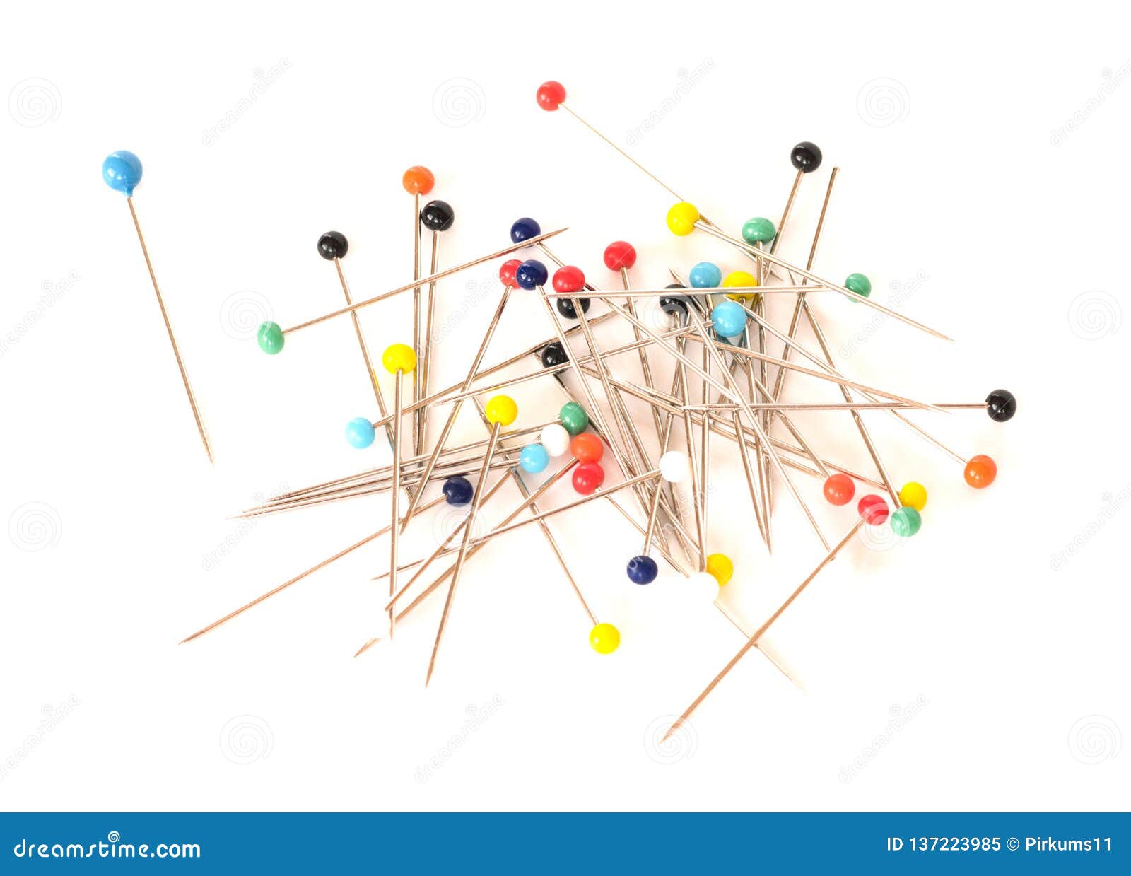 Color Pins. Sewing Accessories. Sewing Pins Stock Image - Image of heads,  background: 137223985