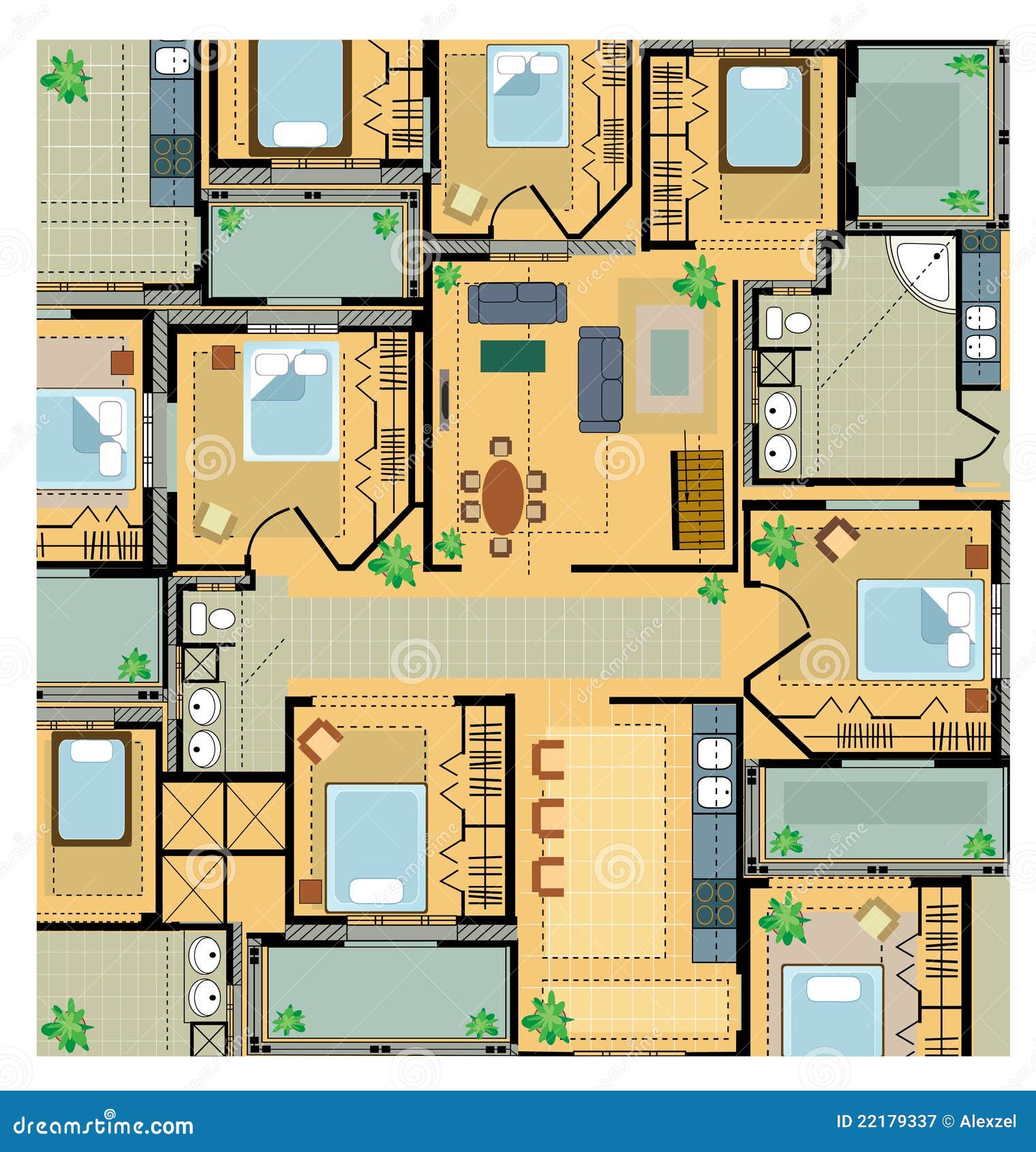  Color  Plan  house  stock vector Illustration of drawing 