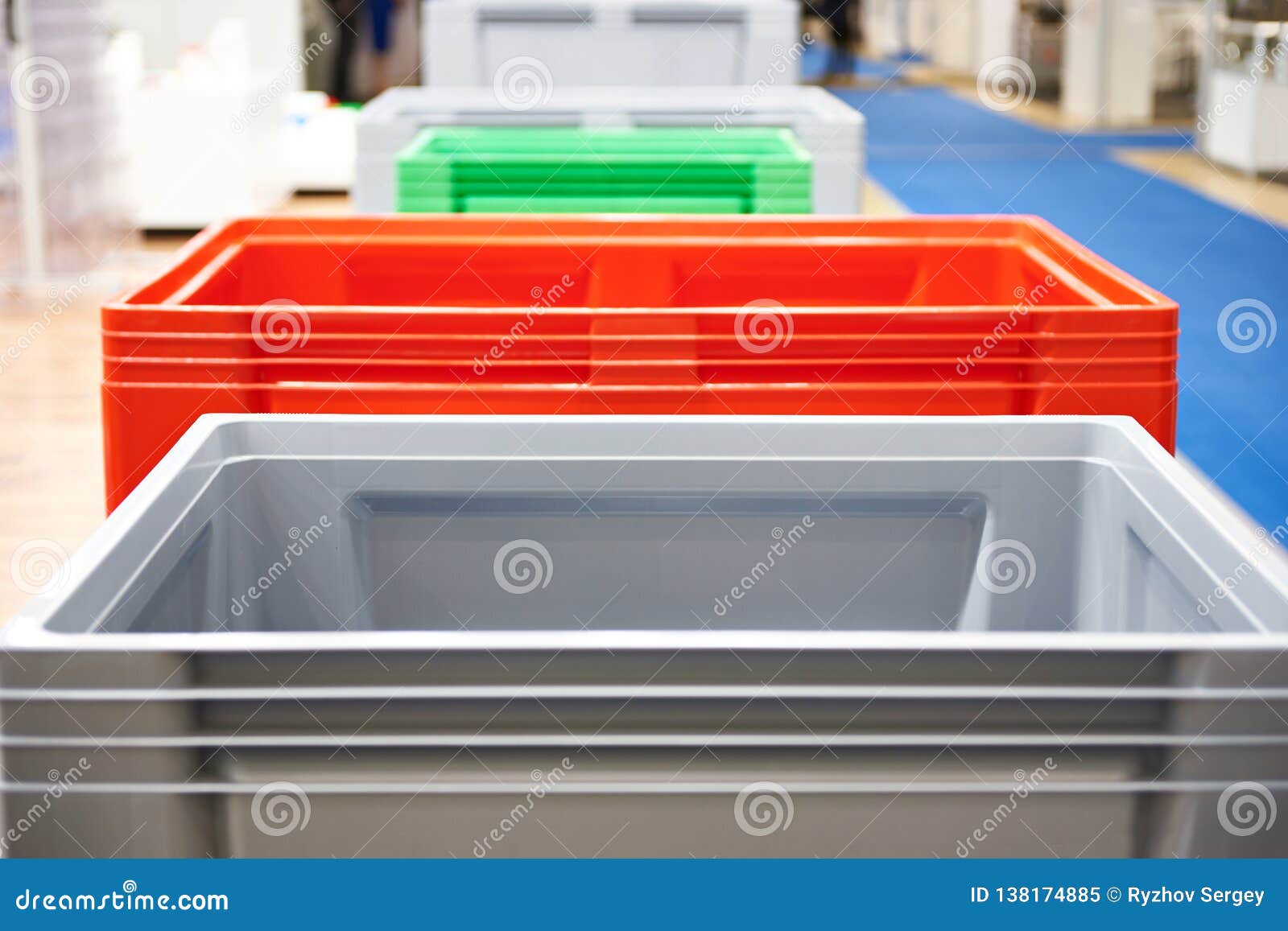 Color Plastic Boxes in Hardware Store Stock Image Image of exhibition