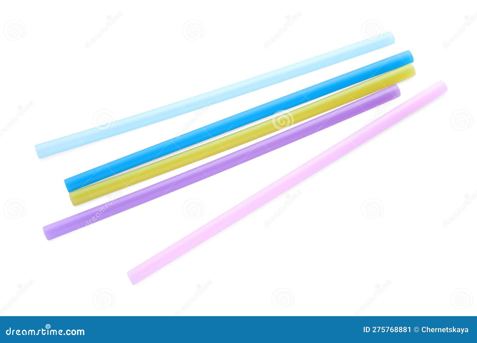 Color Plastic Cocktail Tubes on White Background Stock Image Image of