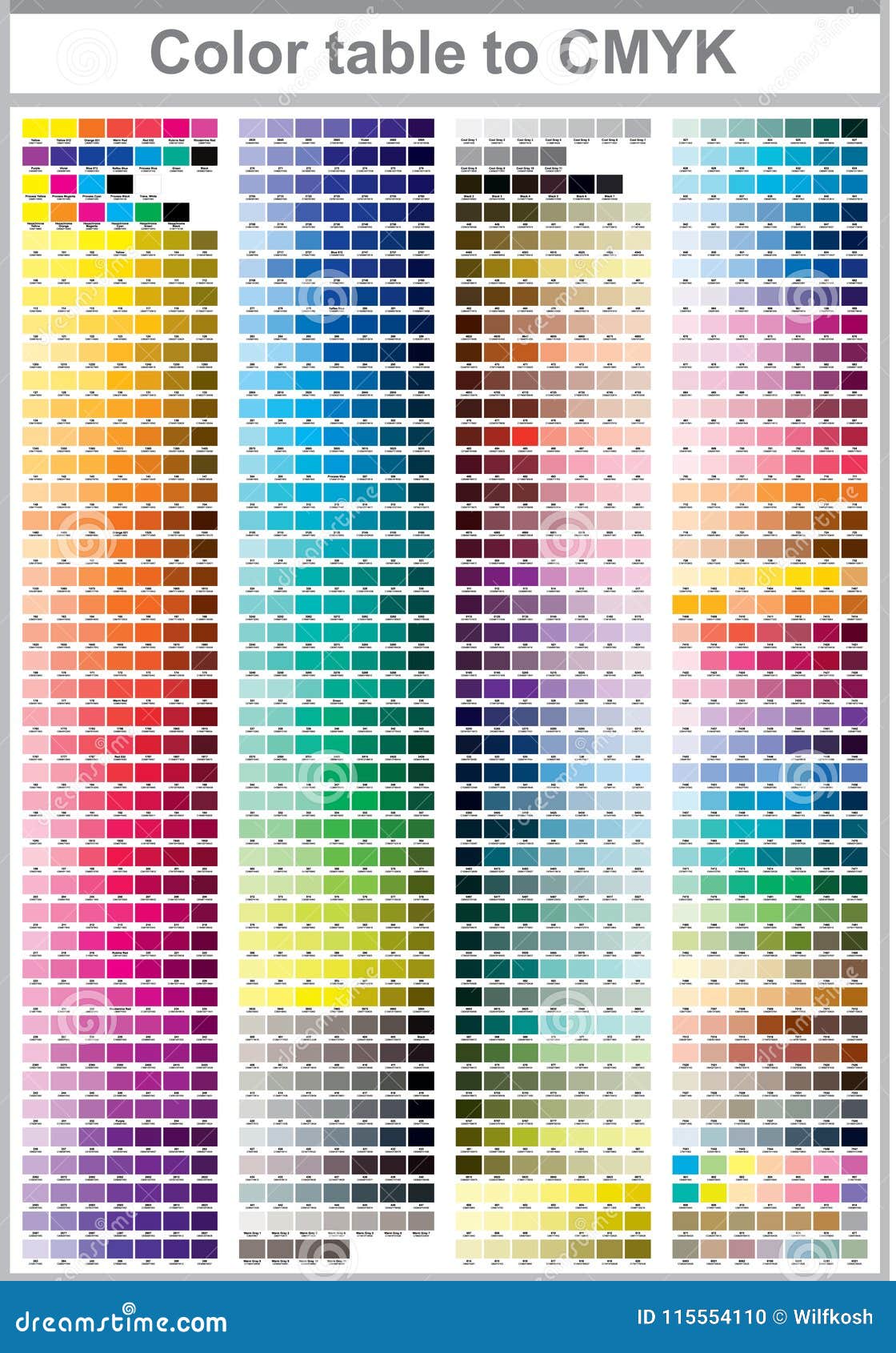 Color Print Test Page Colour Palette To Cmyk Process Color Color The