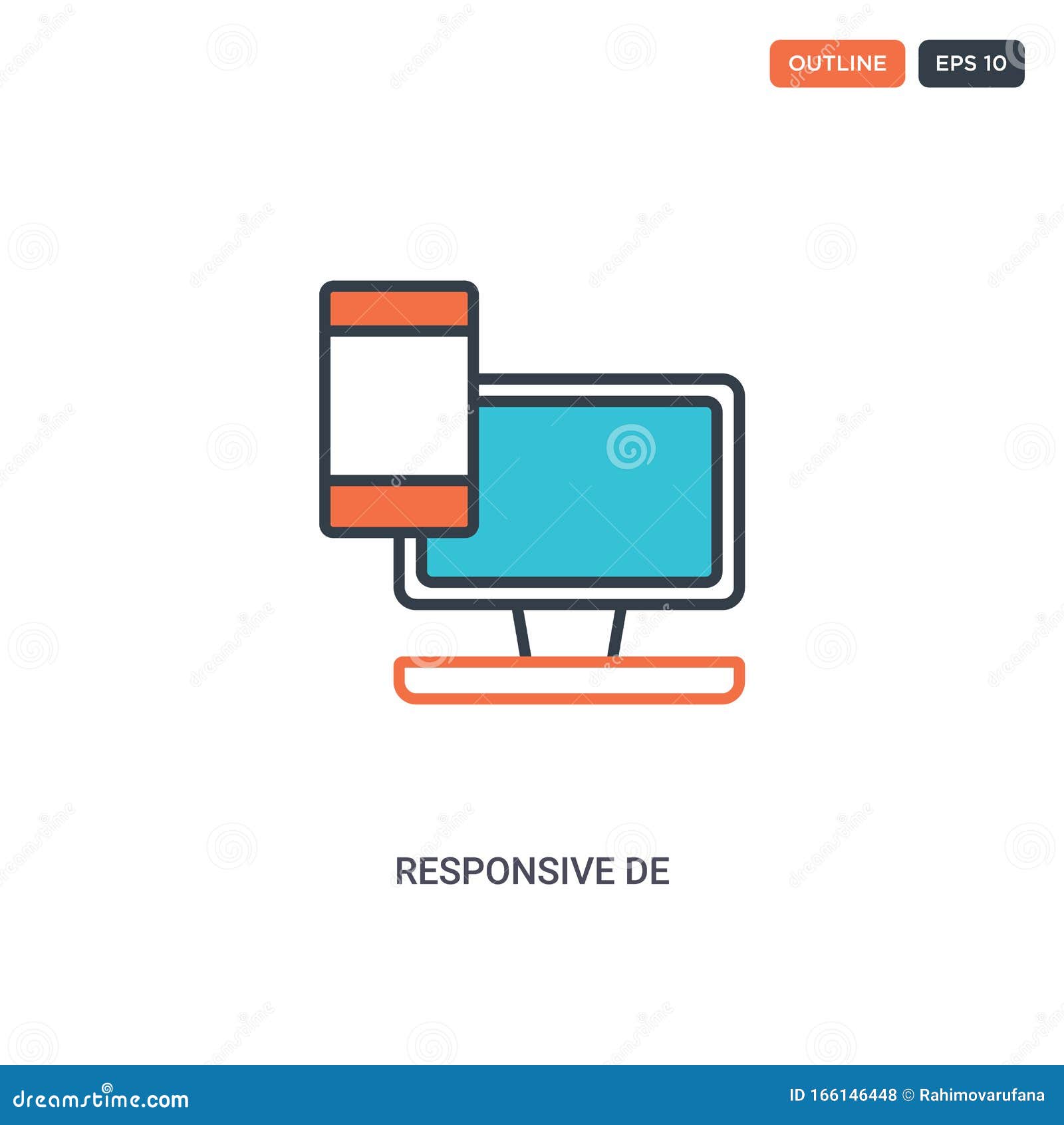 Download 2 Color Responsive De Concept Line Vector Icon. Isolated ...