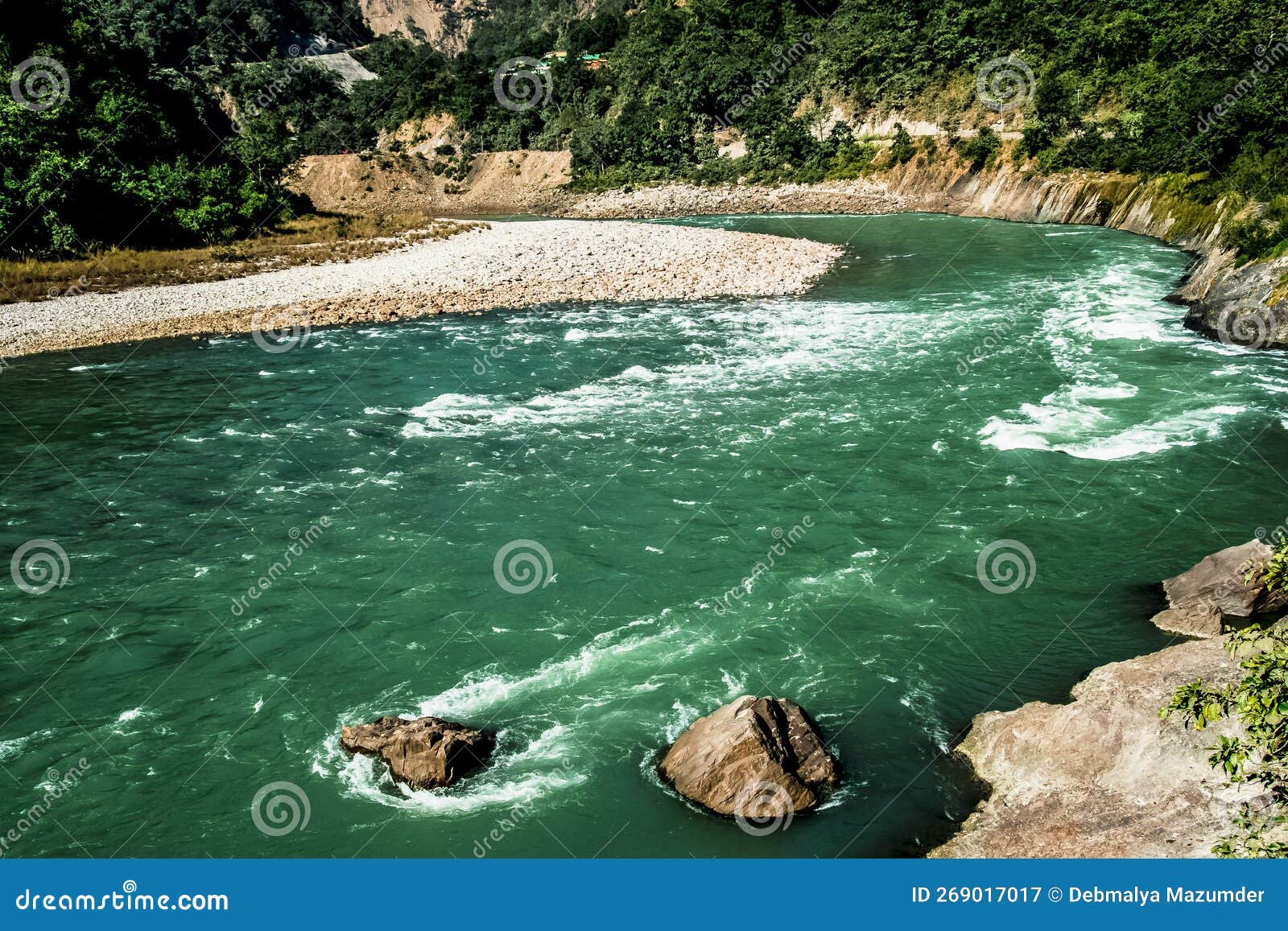 The Color of River Ganga and the Landscape of Uttarakhand India Stock ...