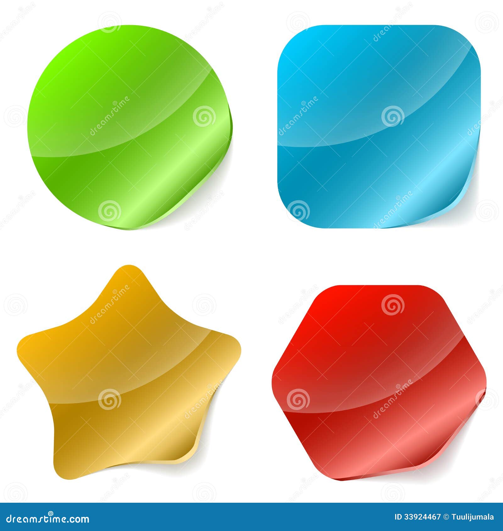 Color Rounded Blank Stickers Stock Vector - Illustration of circle ...
