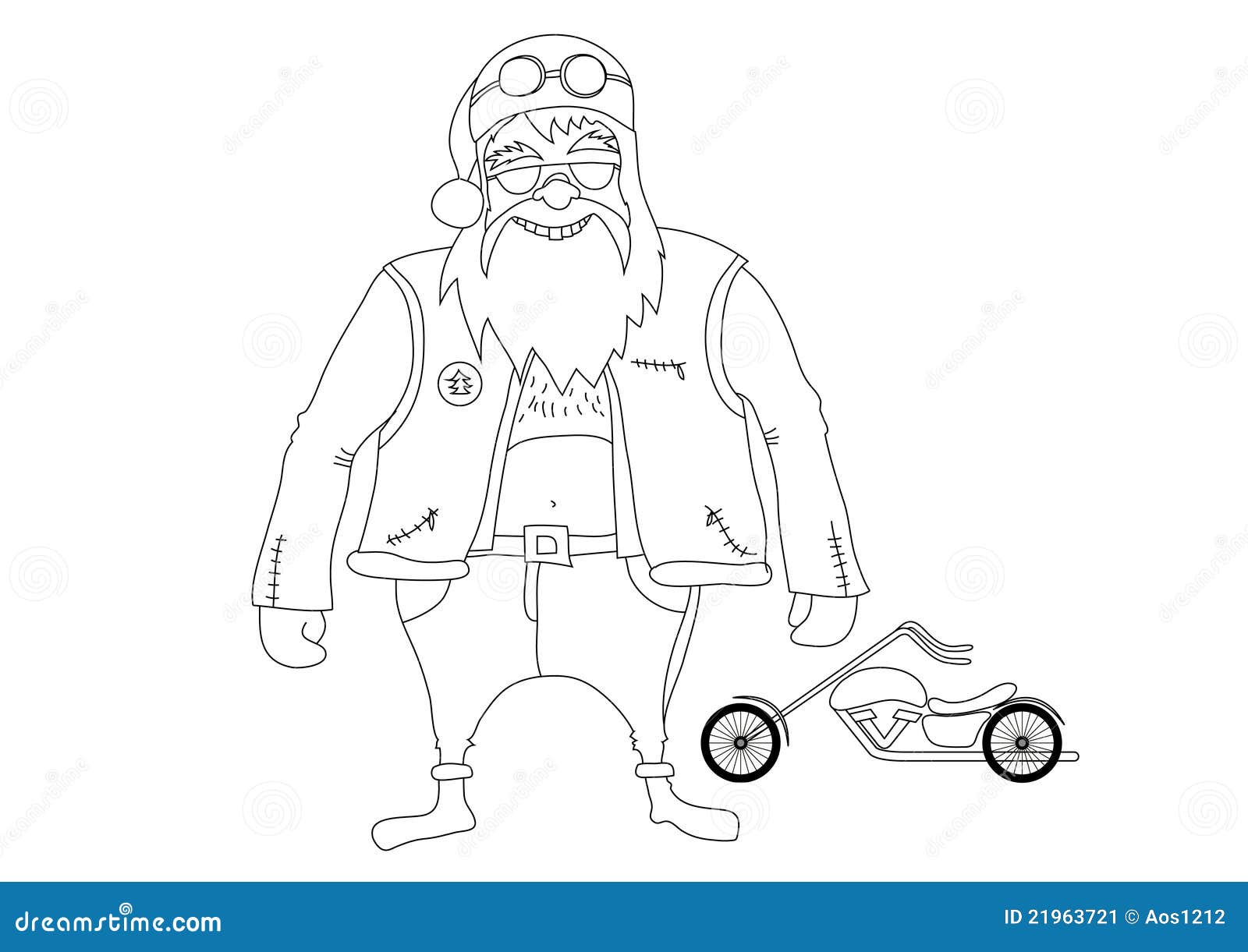 Color it. Santa Claus Biker Stock Vector - Illustration of biker, city ...