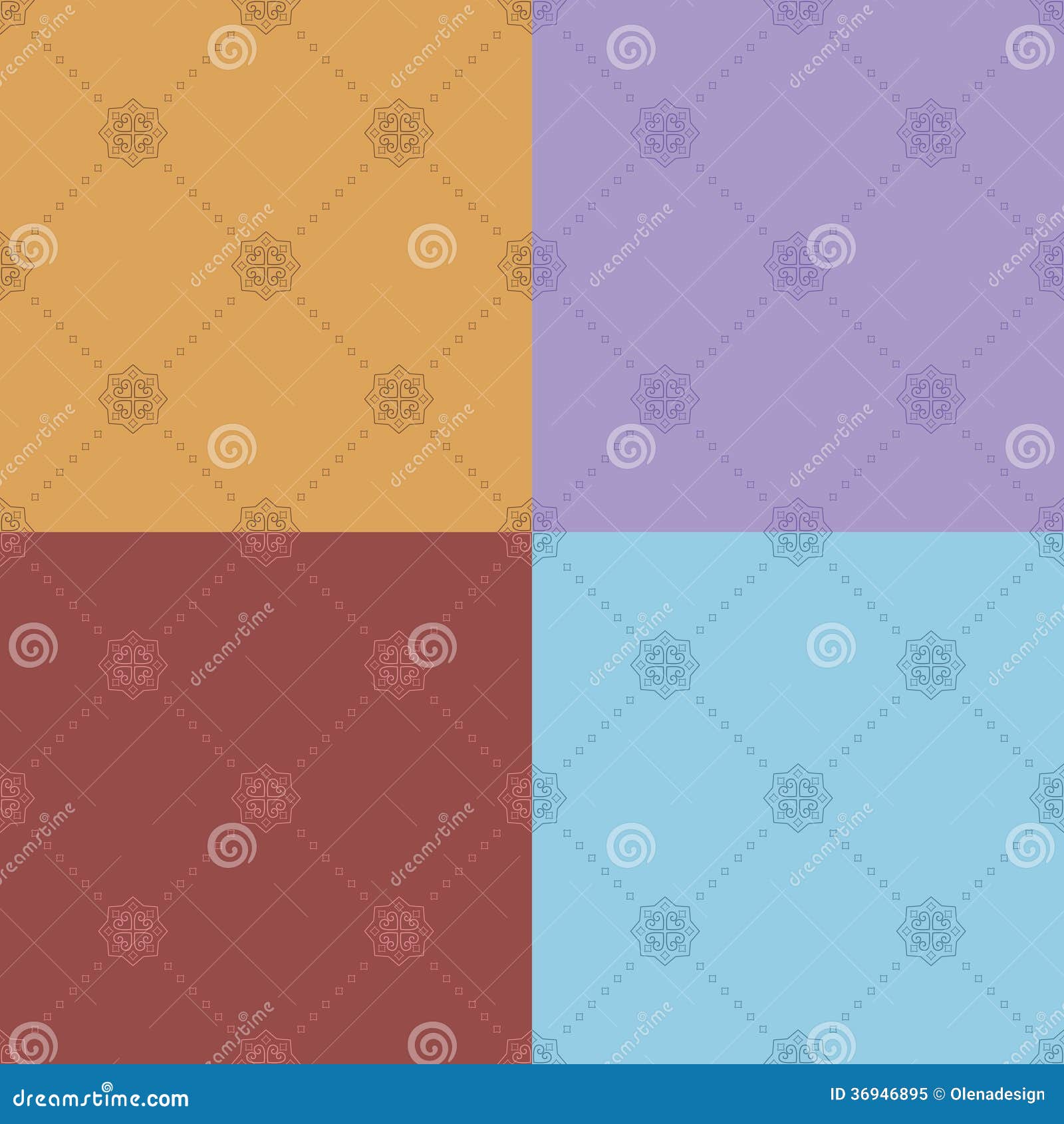Color Seamless Vector Patterns Set Stock Vector Illustration of