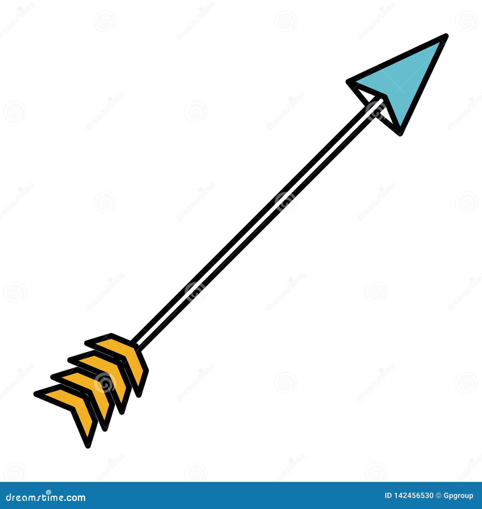 Color Sections Silhouette of Hunting Arrow Stock Vector Illustration of element, isolated