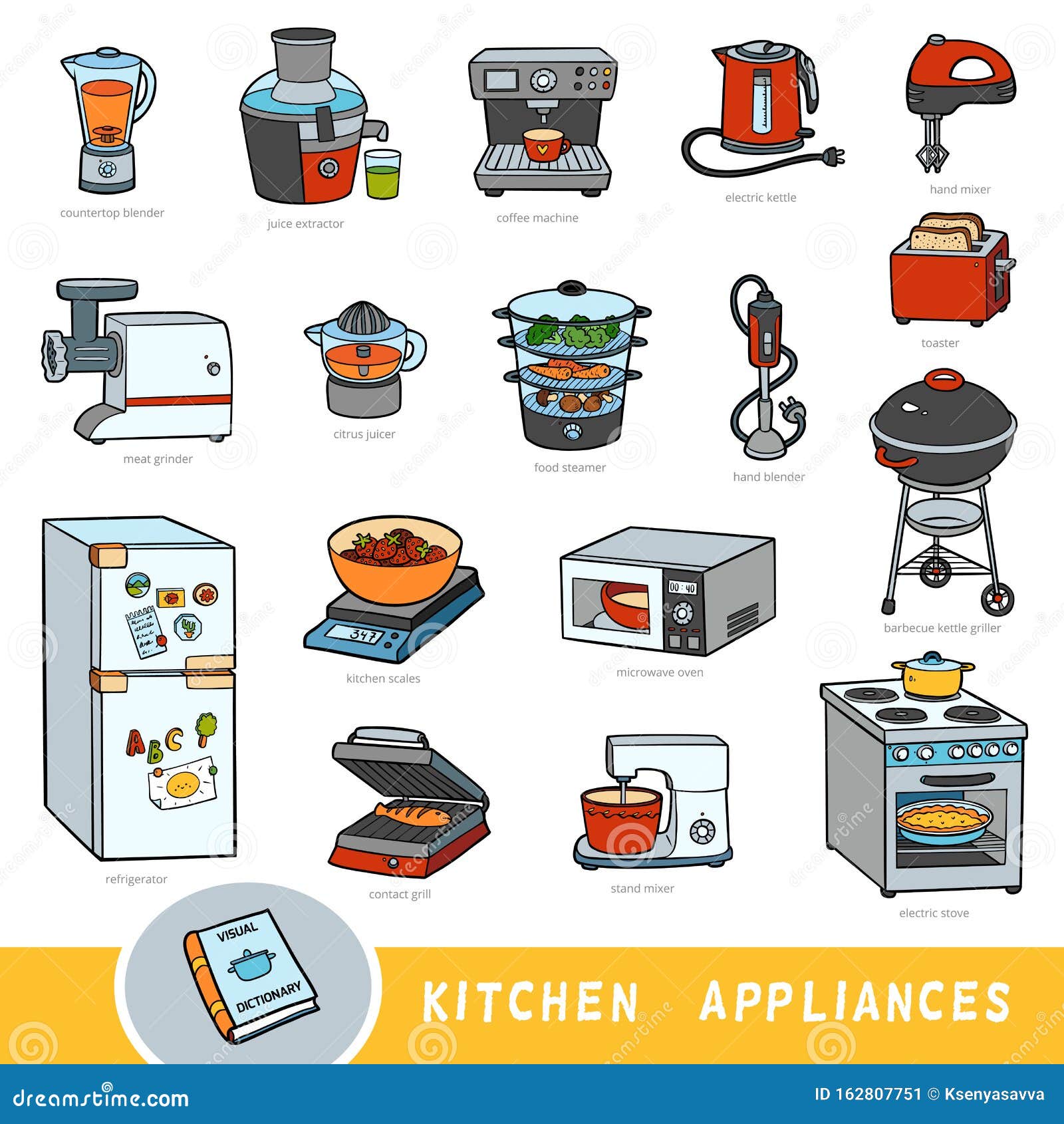 Color Set  Of Kitchen  Appliances Collection Of Vector 