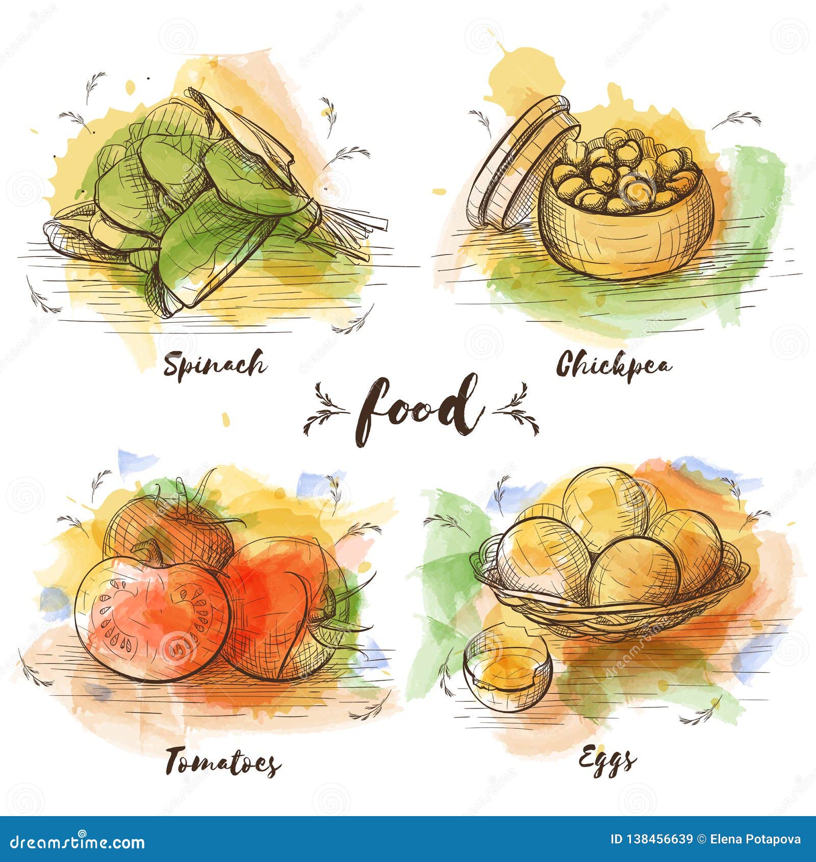 Healthy Food Sketch Style Stock Illustration - Download Image Now - Black  Color, Drawing - Art Product, Environmental Conservation - iStock