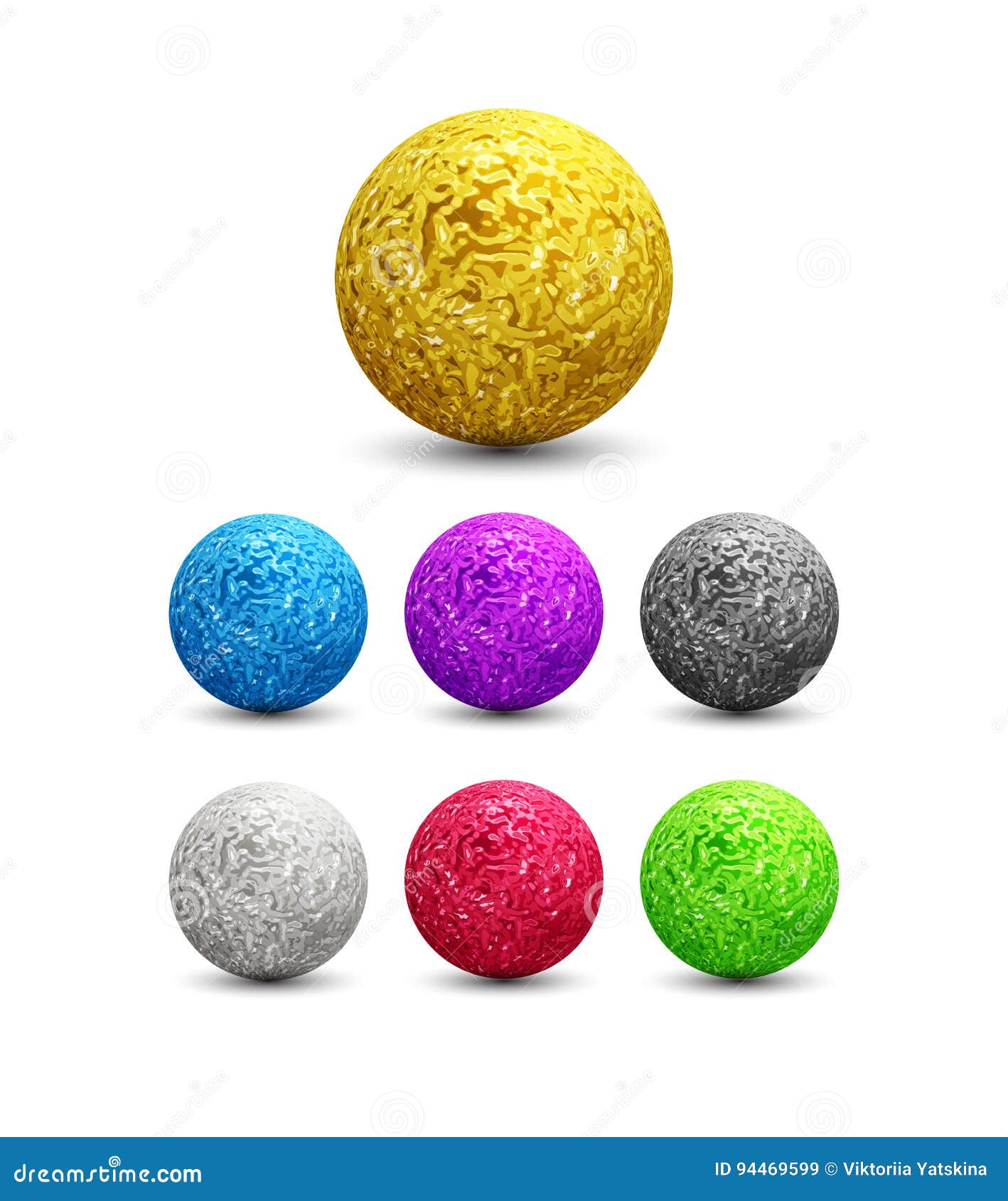 Color Shiny Metallic Spheres Set. Vector Illustration Stock Vector