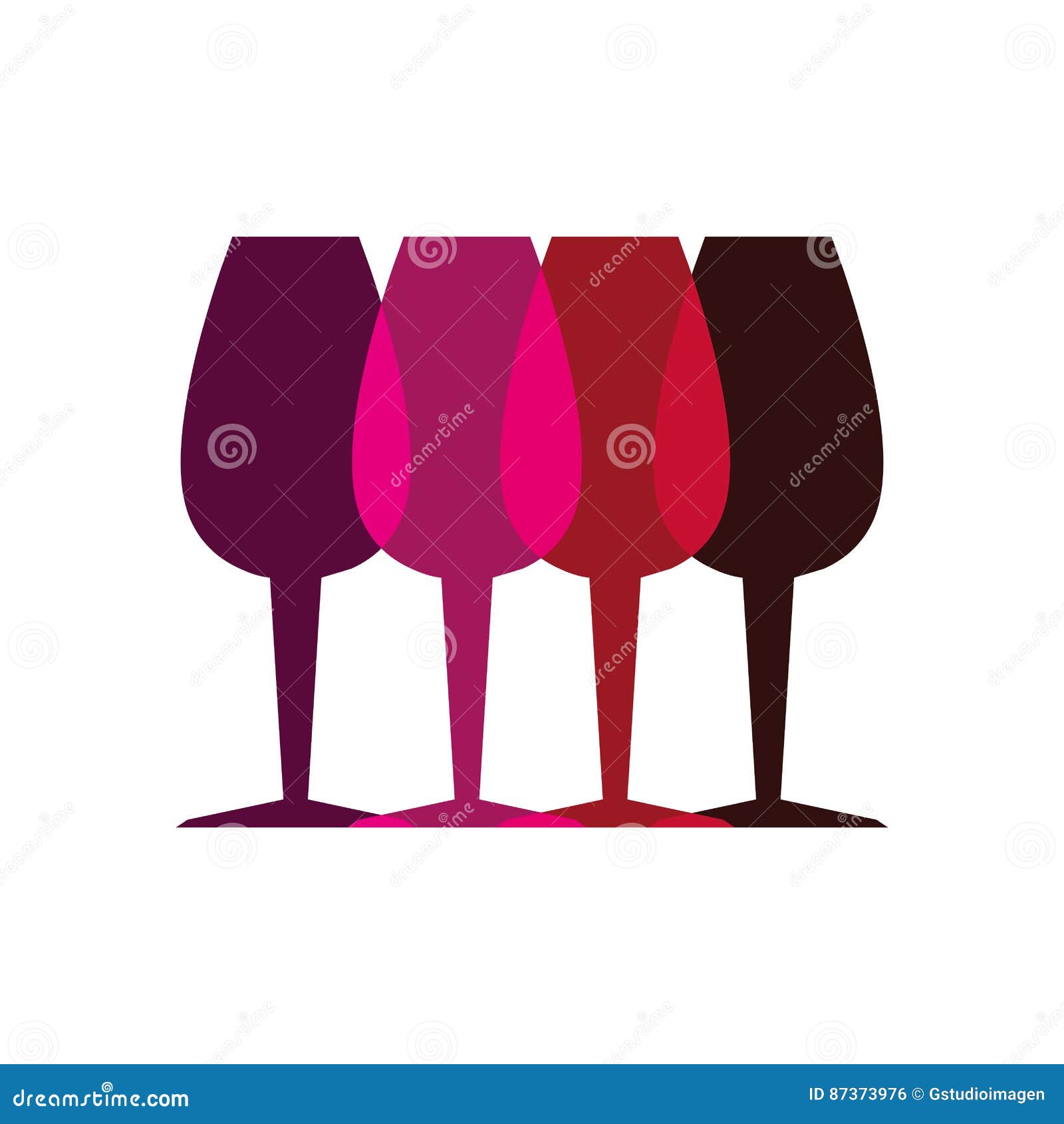 Color Silhouette with Set of Glass Cups Stock Vector Illustration of