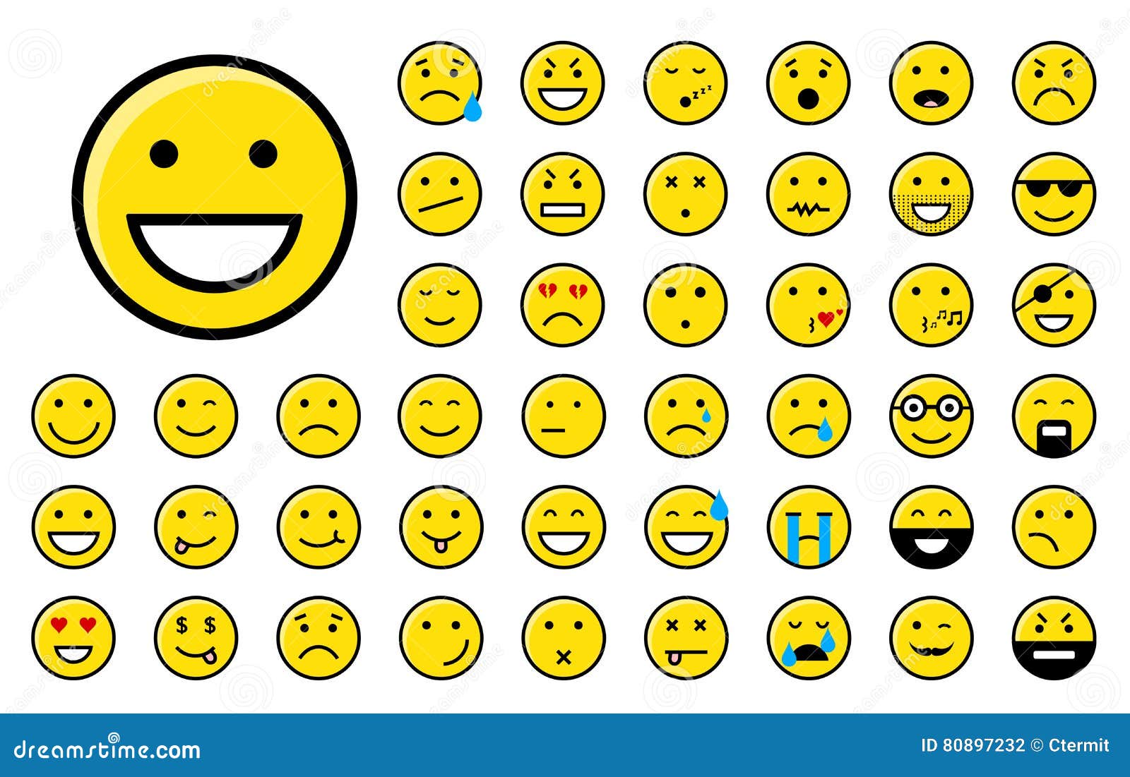 Color smiley stock vector. Illustration of angry, confused - 80897232