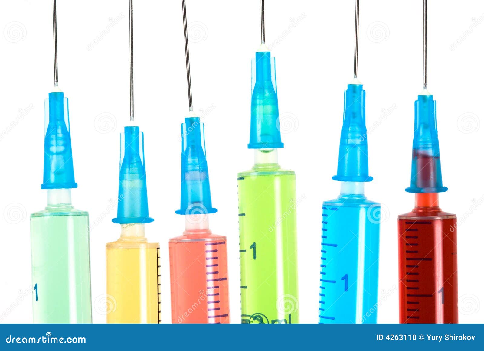 Color syringes stock photo. Image of painkiller, needle 4263110