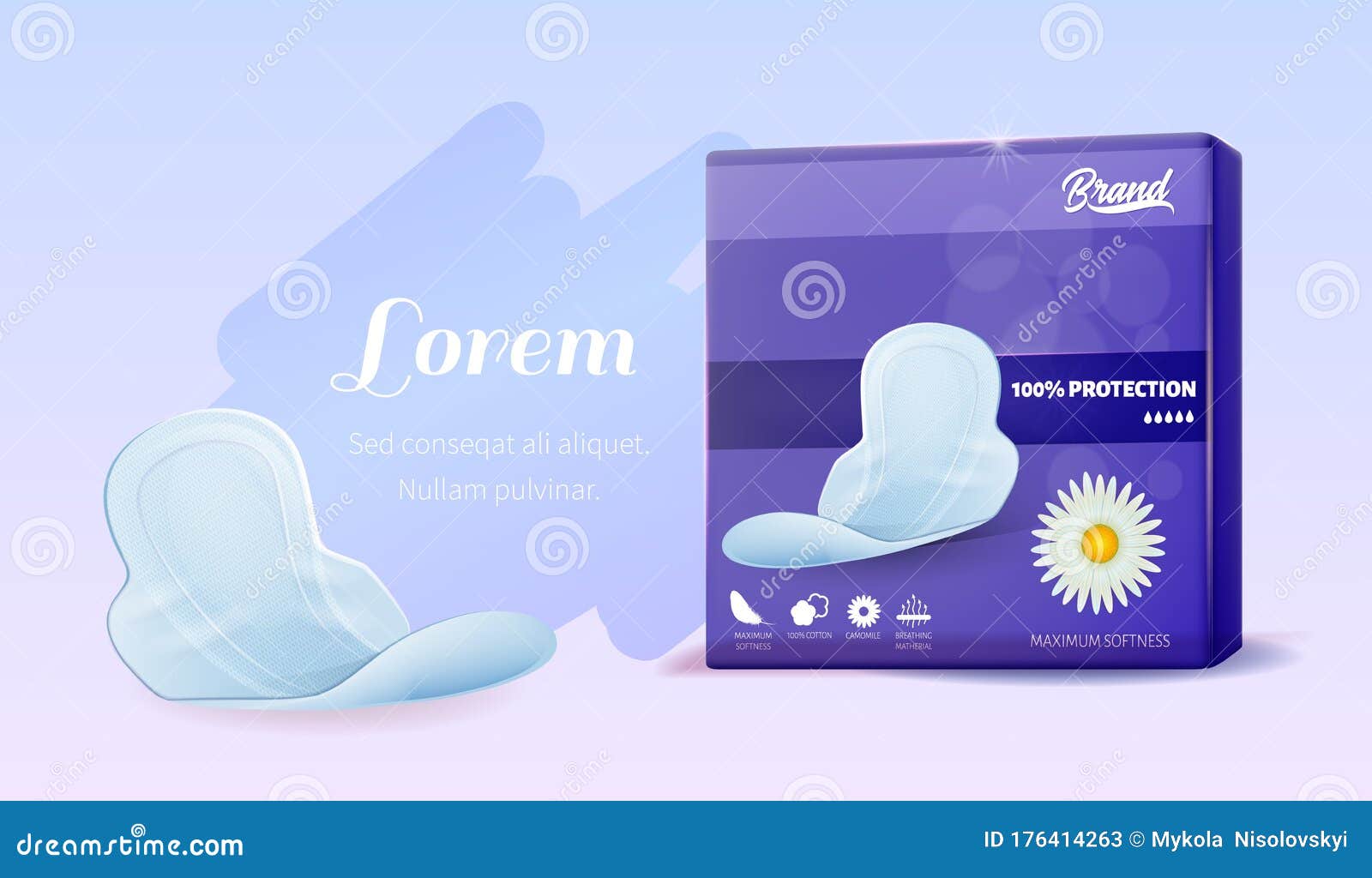 color text banner with chamomile feminine pads