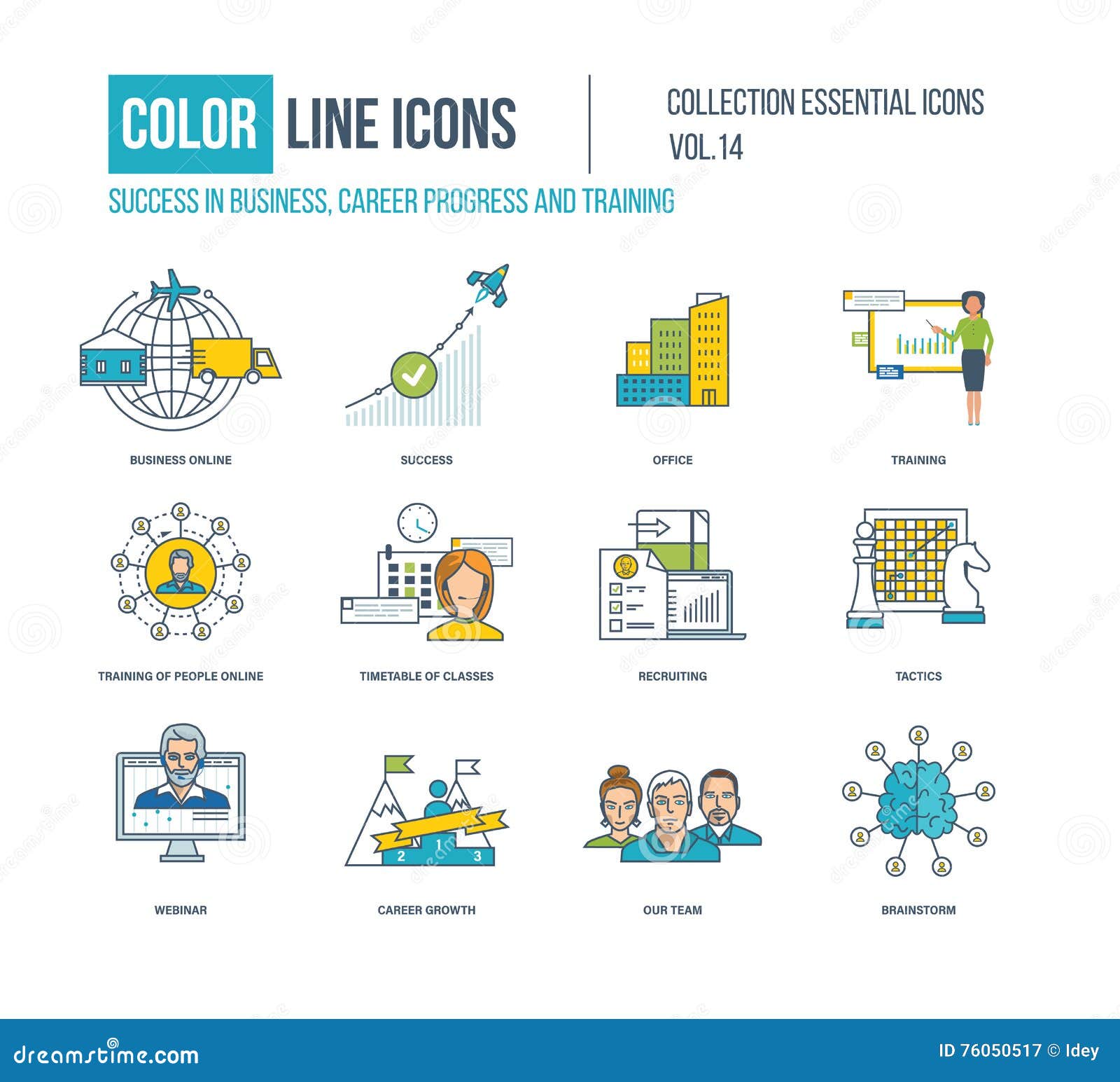 Color Thin Line Icons Set Stock Vector Illustration Of Helpdesk