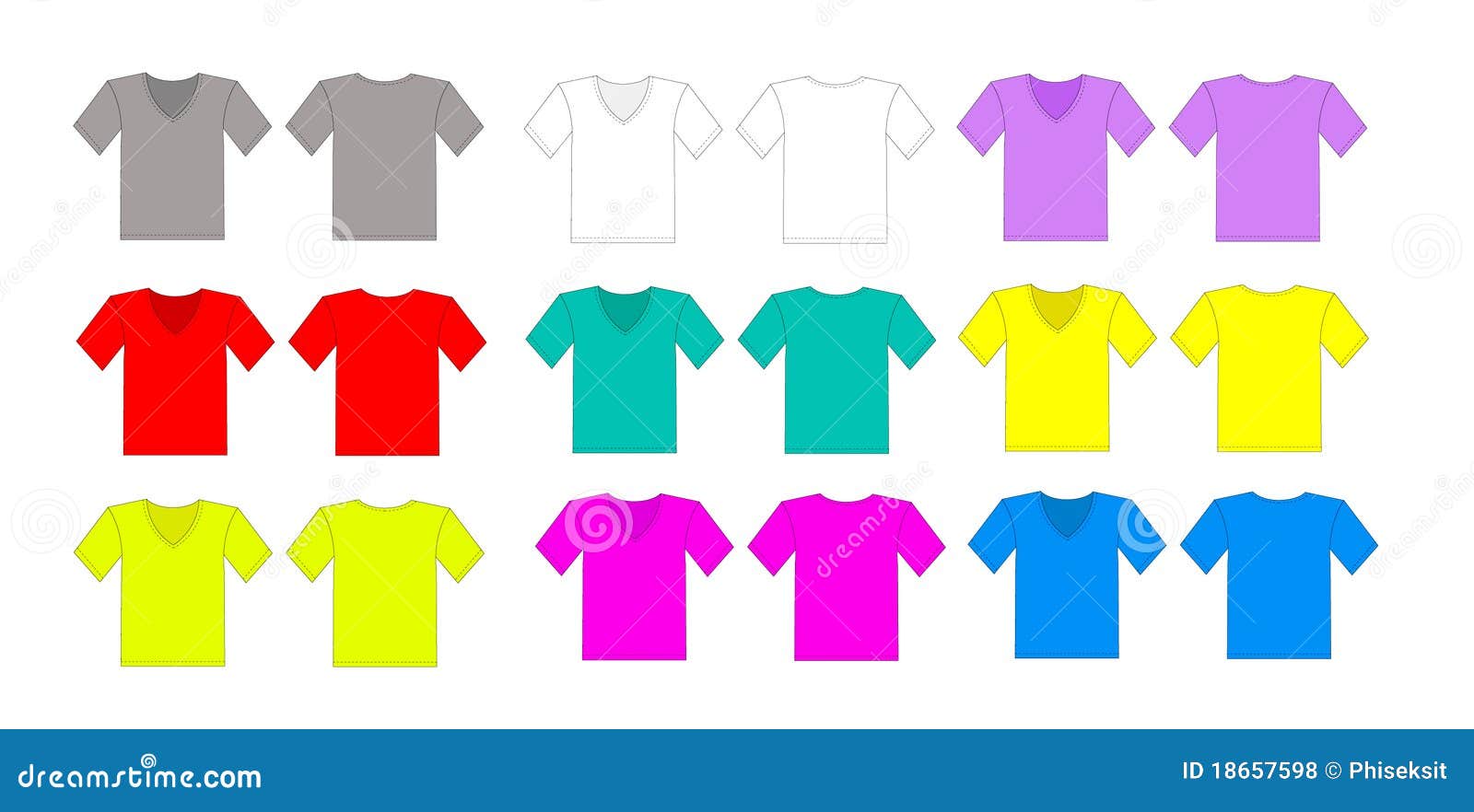 Color tshirt vector set stock vector. Illustration of sleeve - 18657598