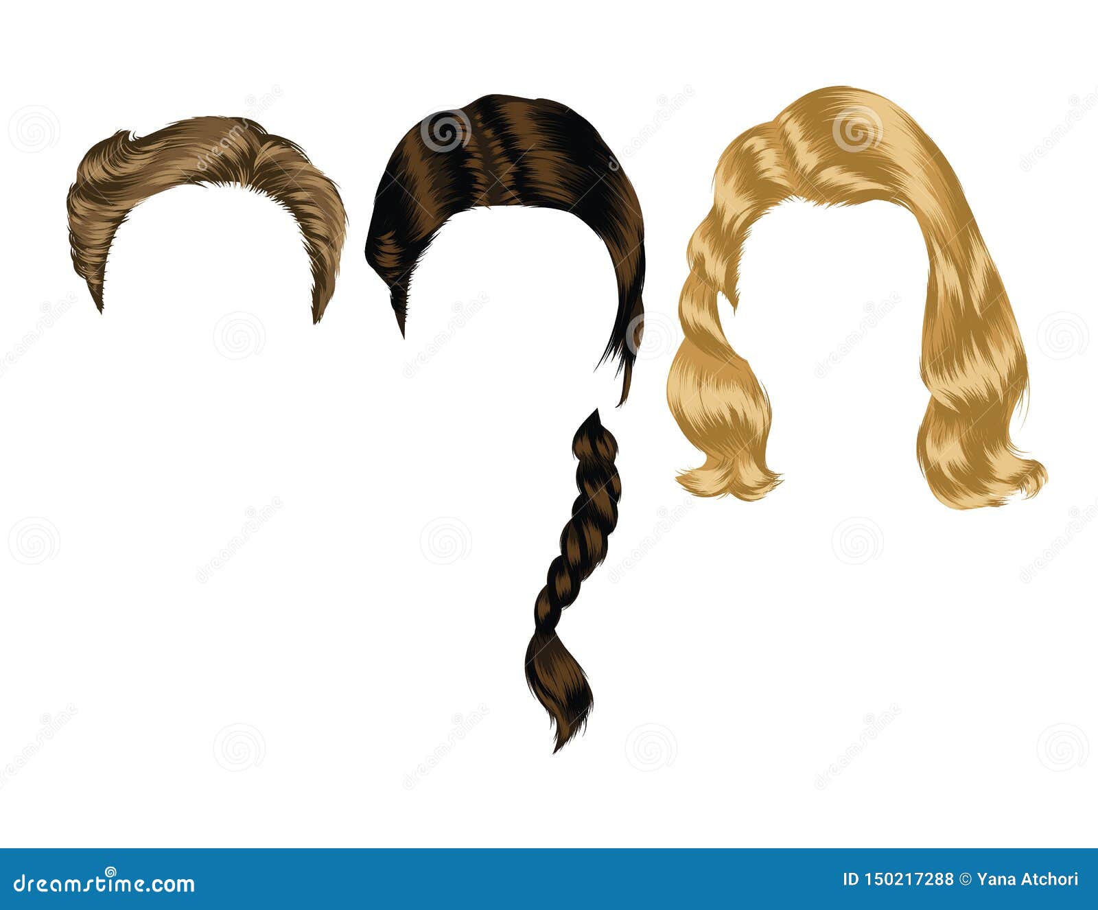 Color Vector Illustration of Women`s Hairstyles from Hair of Different  Lengths. Stock Vector - Illustration of girls, background: 150217288
