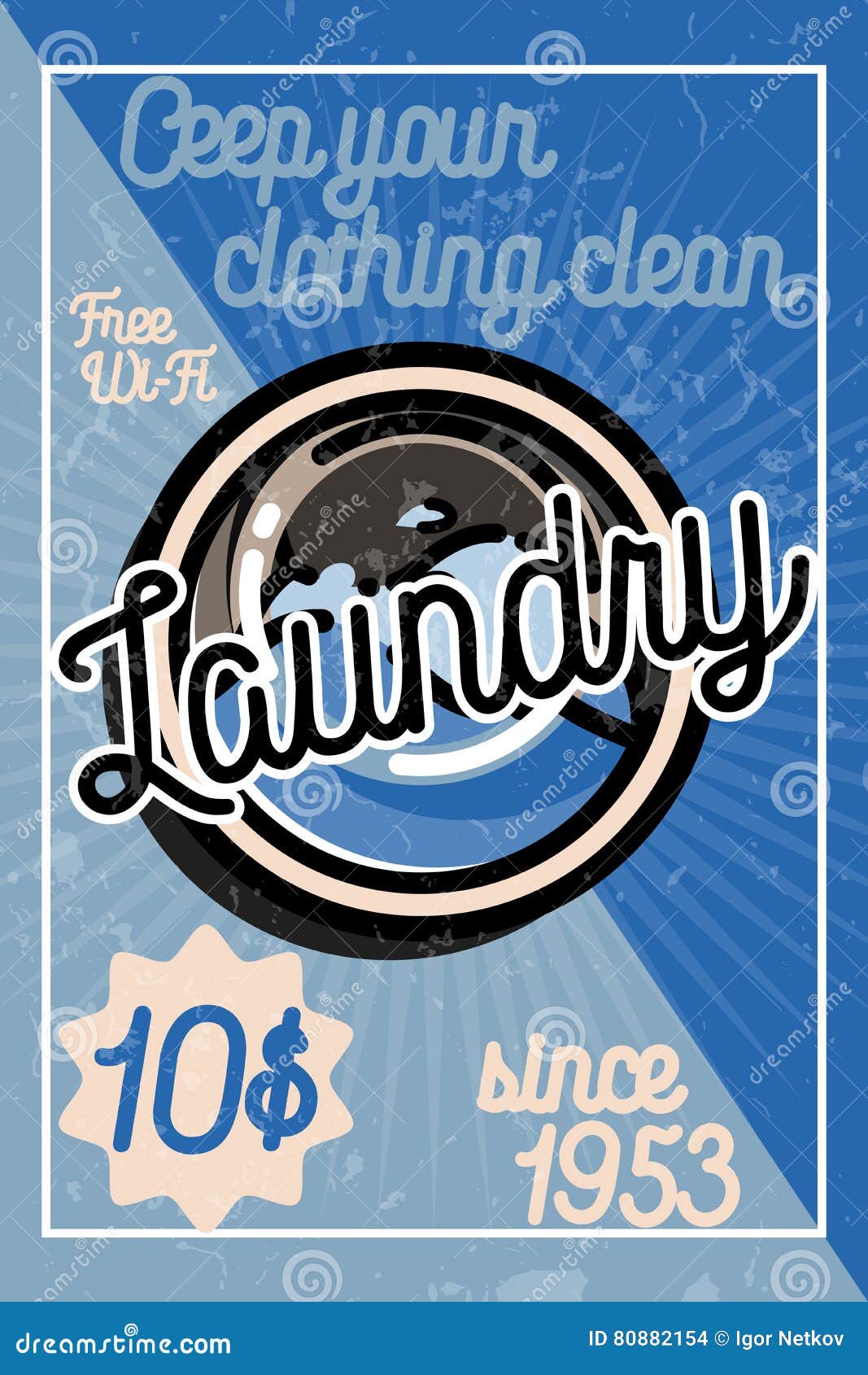 Color Vintage Laundry Poster Stock Vector Illustration of detergent