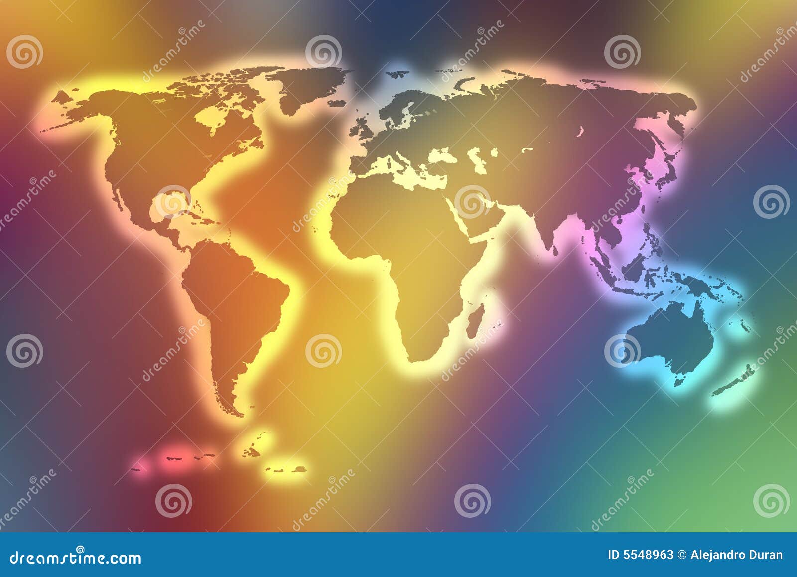 color-world-map-with-countries-borders-stock-illustration