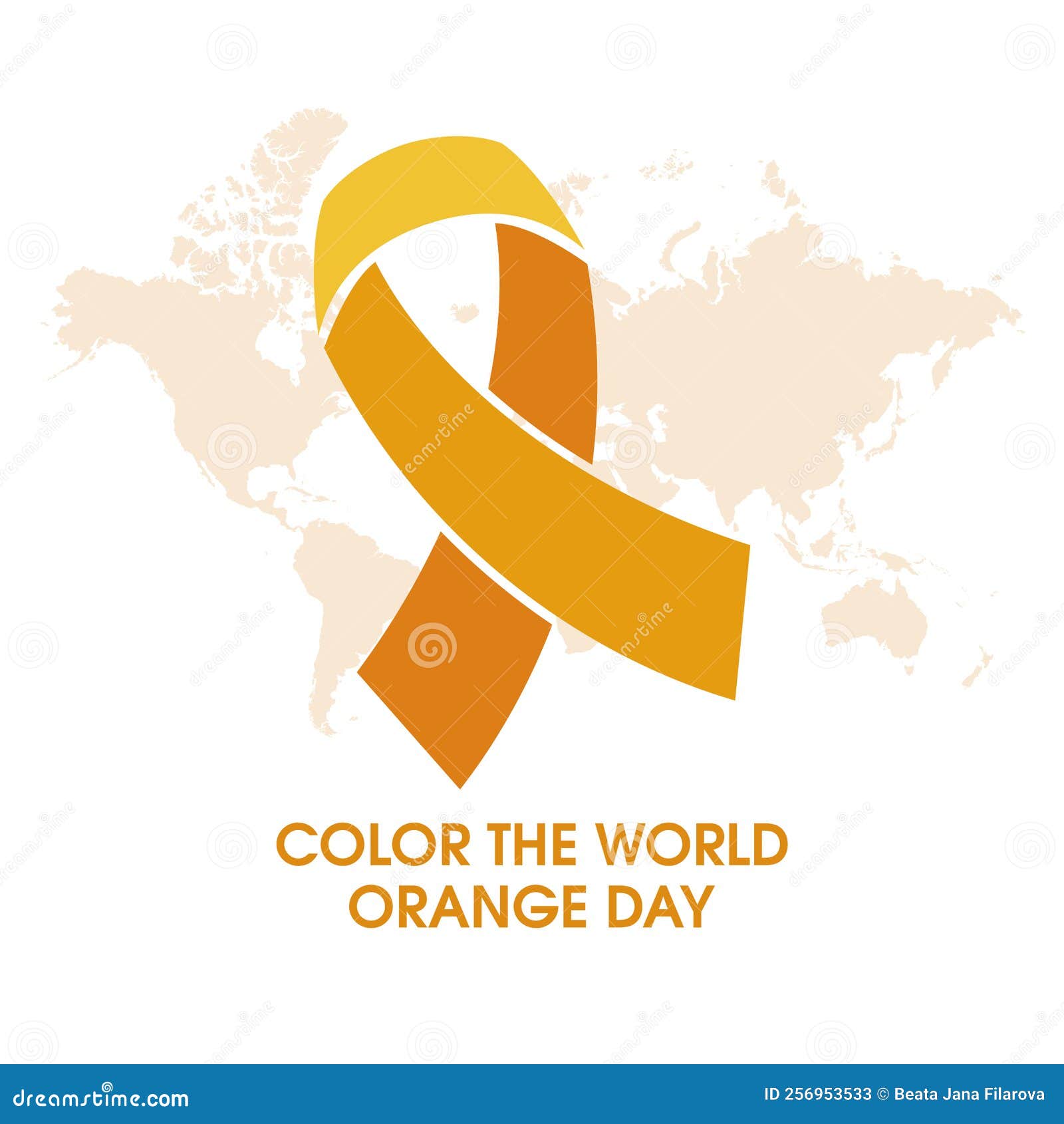 Color the World Orange Day Vector Stock Vector Illustration of event