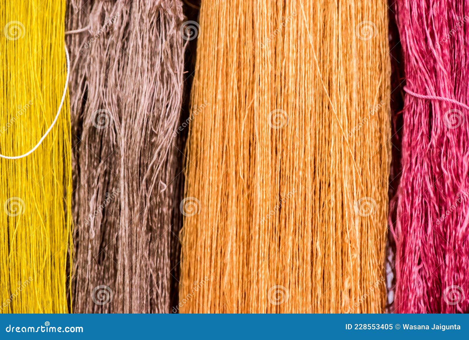 Color Yarn from Cotton Flower on Nature Surface Stock Image Image of
