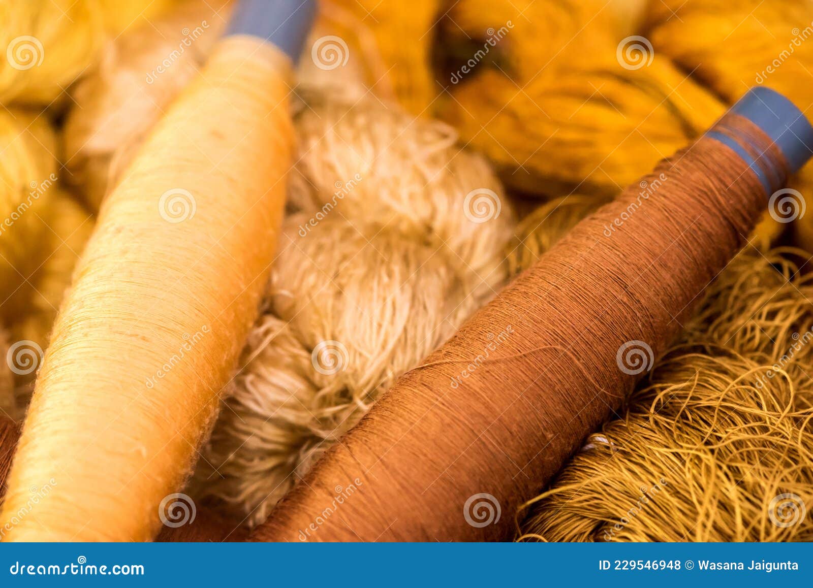 Color Yarn from Cotton Flower on Nature Surface Stock Photo Image of