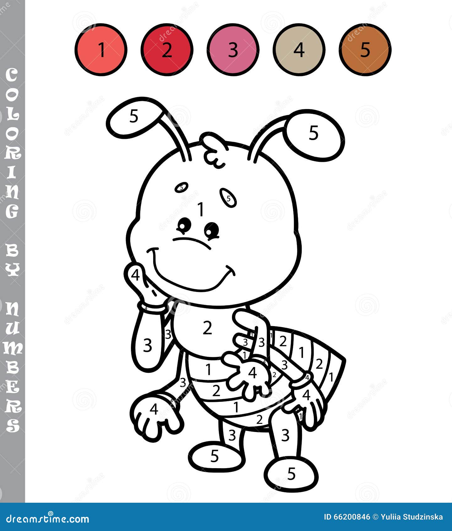 Jogo Engraçado De Colorir Por Números. Ilustração Vetorial De