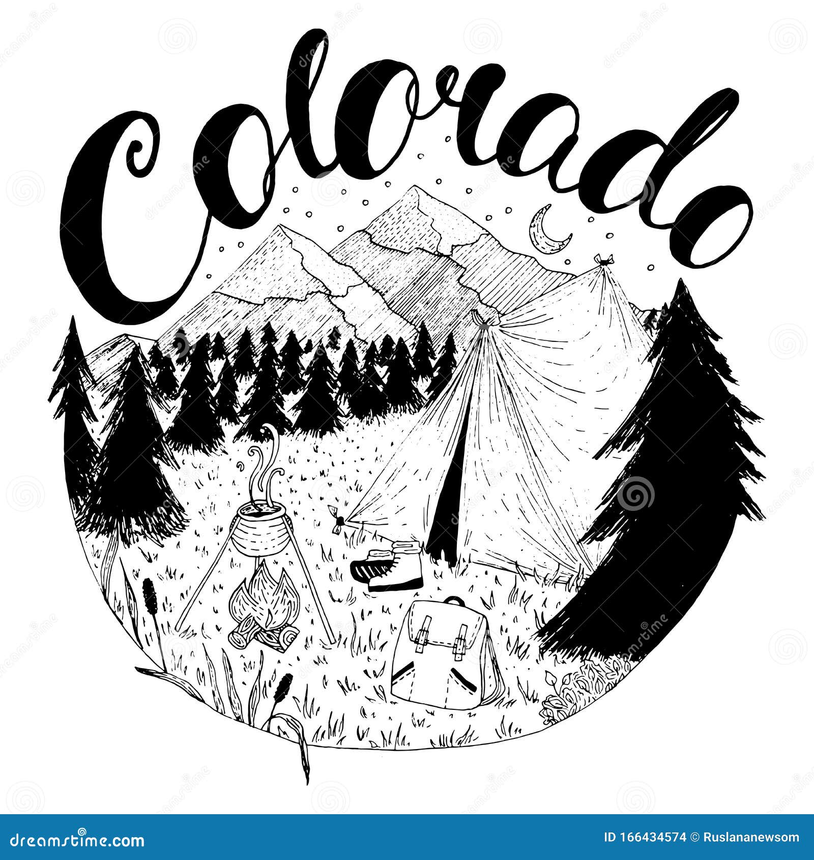 Colorado Colorado Montagne Tablier Camping Cartoon 