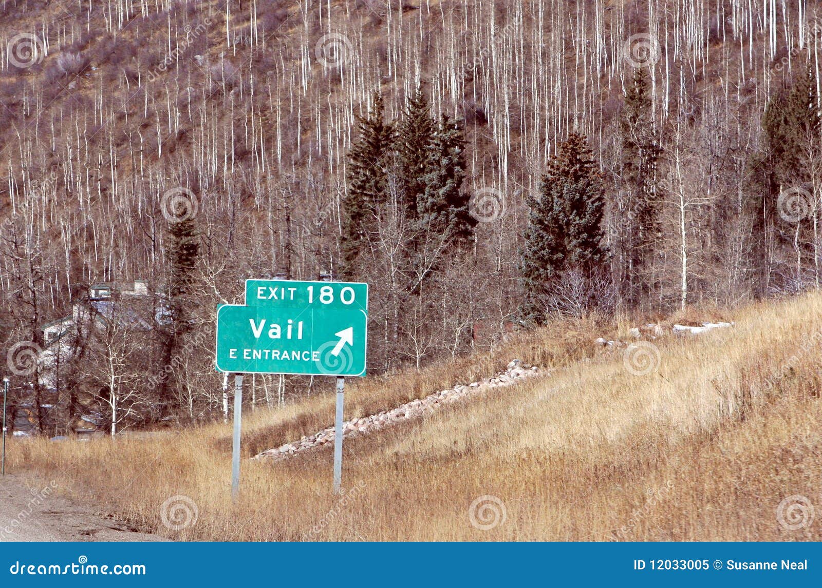 Colorado Highway Sign Vail Stock Image Image of holiday, sign 12033005