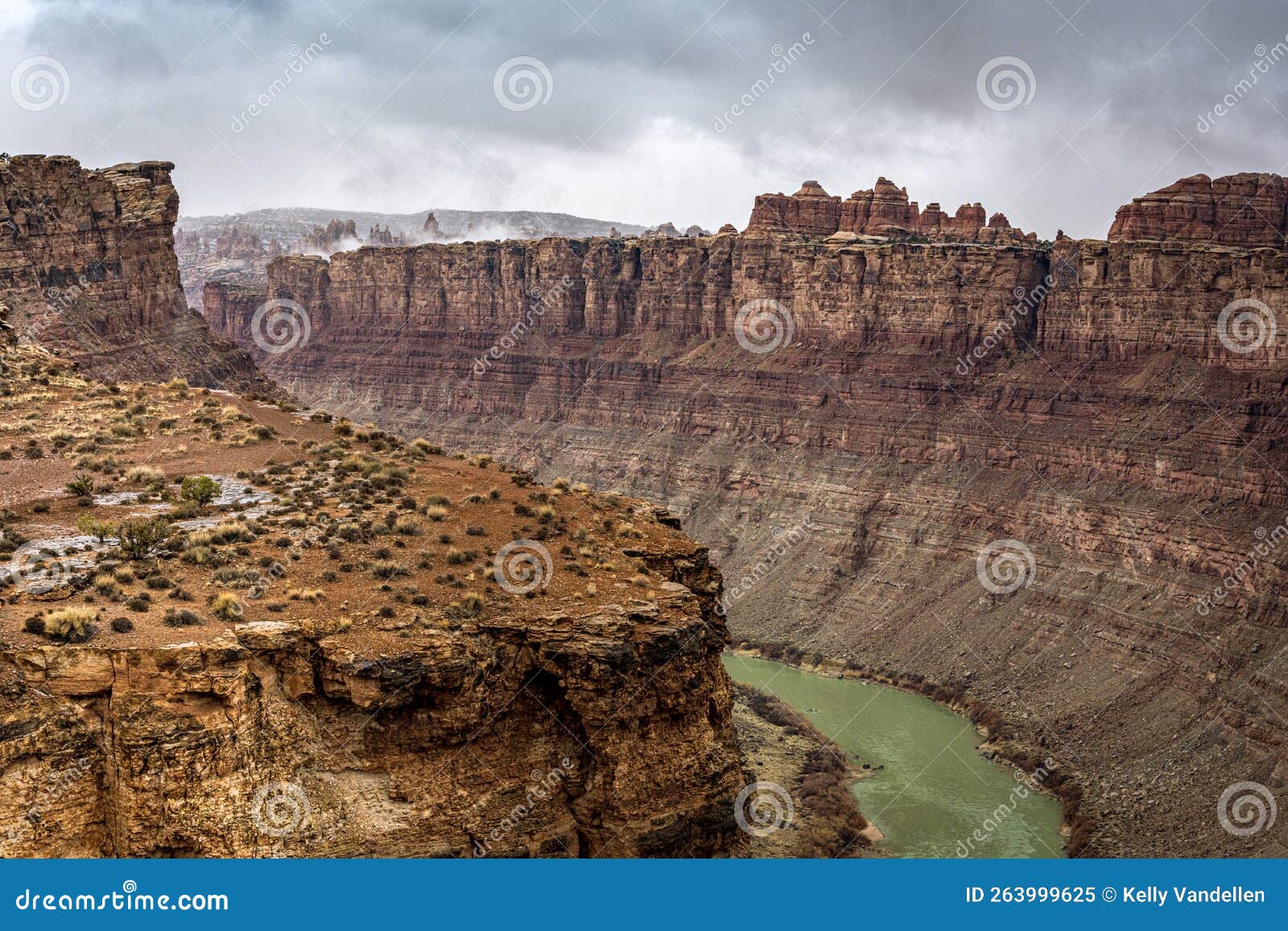 Colorado River Bends Around the Corner at the Confluence Stock Image